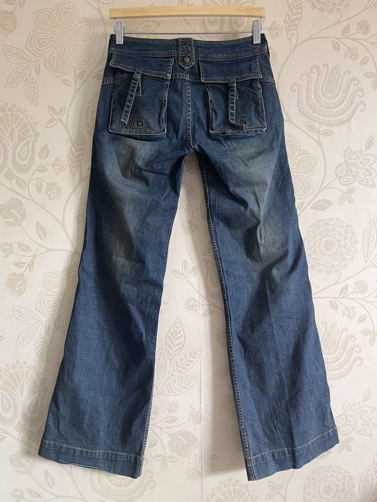 Japanese Brand × Vintage Vintage Flare Blue Flamingo Bush Pants Japan Size US 28 / EU 44 - 21 Thumbnail