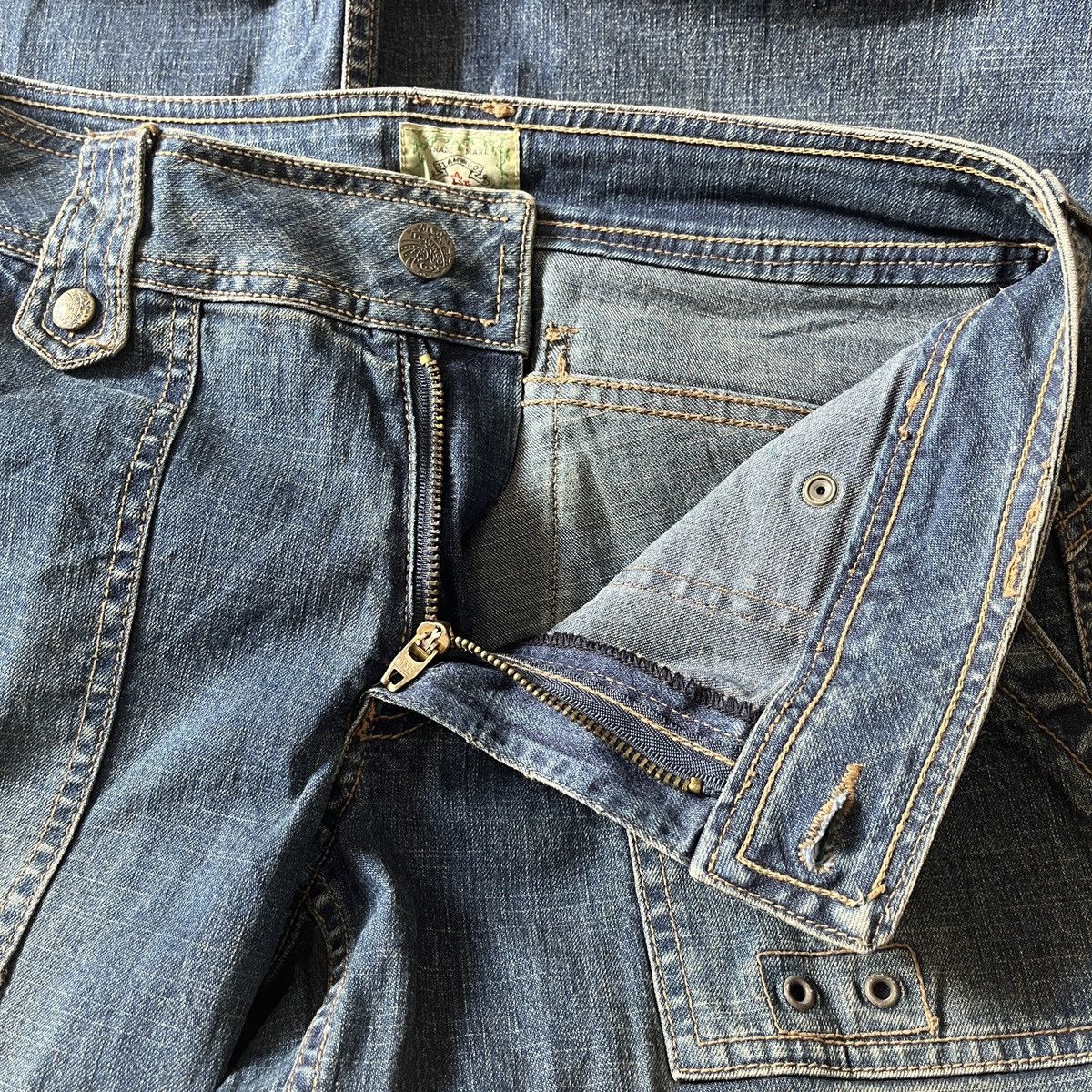 Japanese Brand × Vintage Vintage Flare Blue Flamingo Bush Pants Japan Size US 28 / EU 44 - 2 Thumbnail