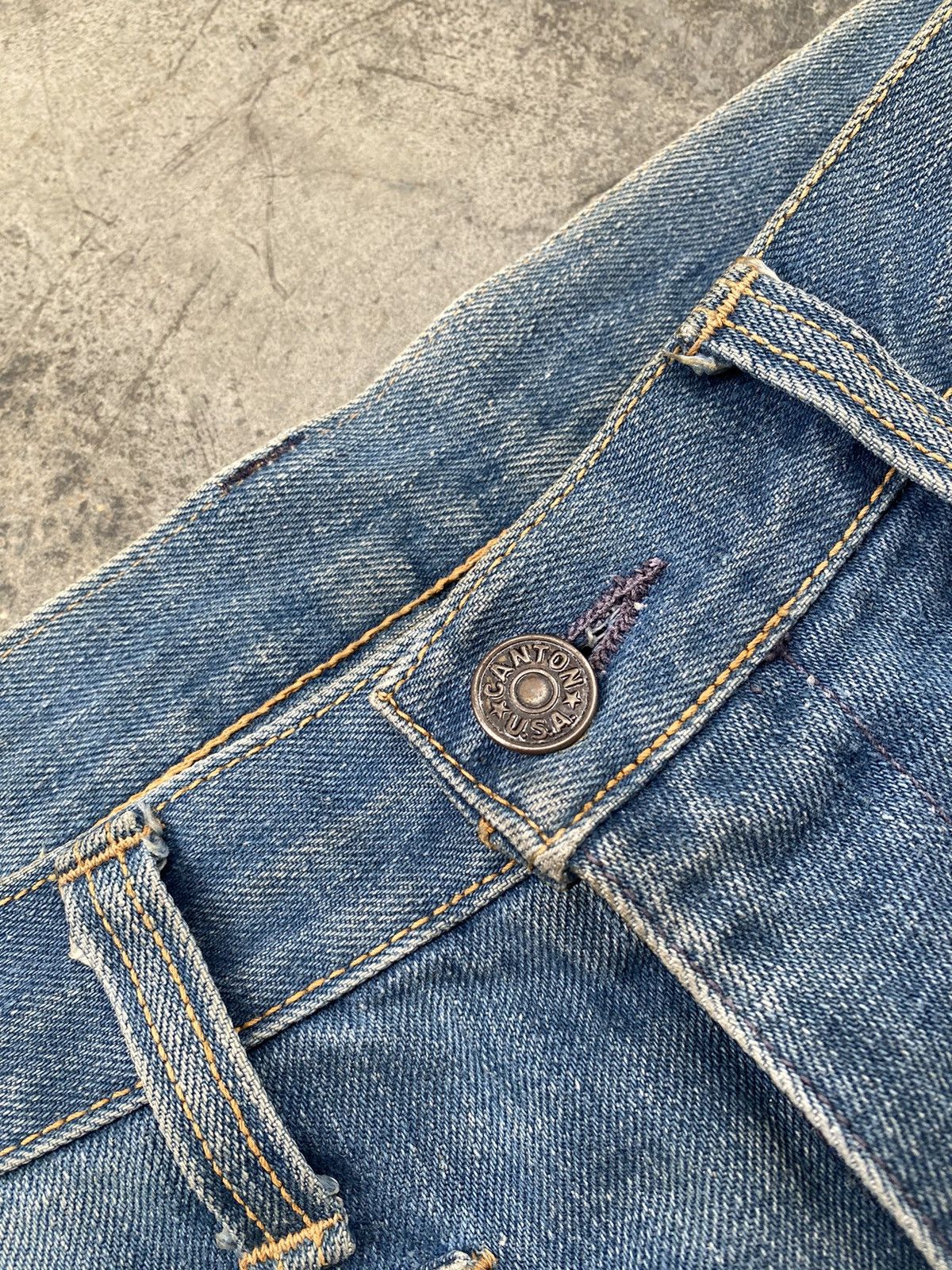 Vintage Vintage 70s X-West Canton Bottom Bell Distressed Denim Size US 31 - 5 Thumbnail