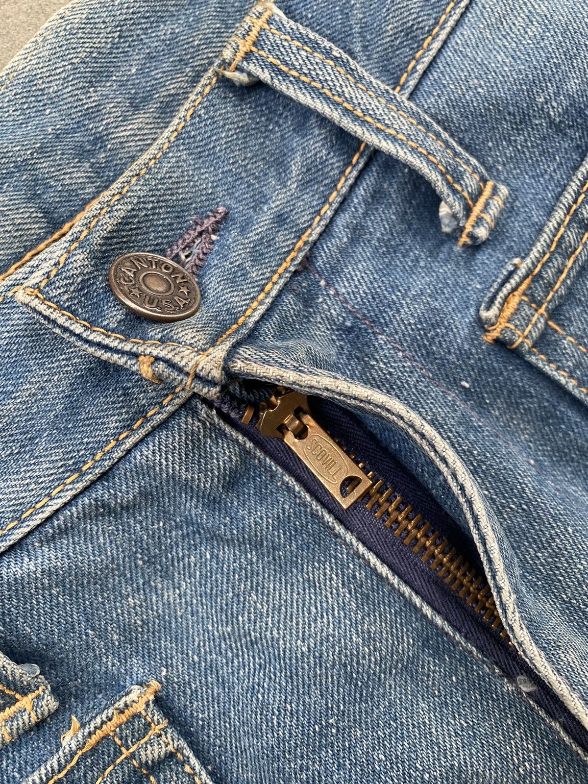 Vintage Vintage 70s X-West Canton Bottom Bell Distressed Denim Size US 31 - 6 Thumbnail
