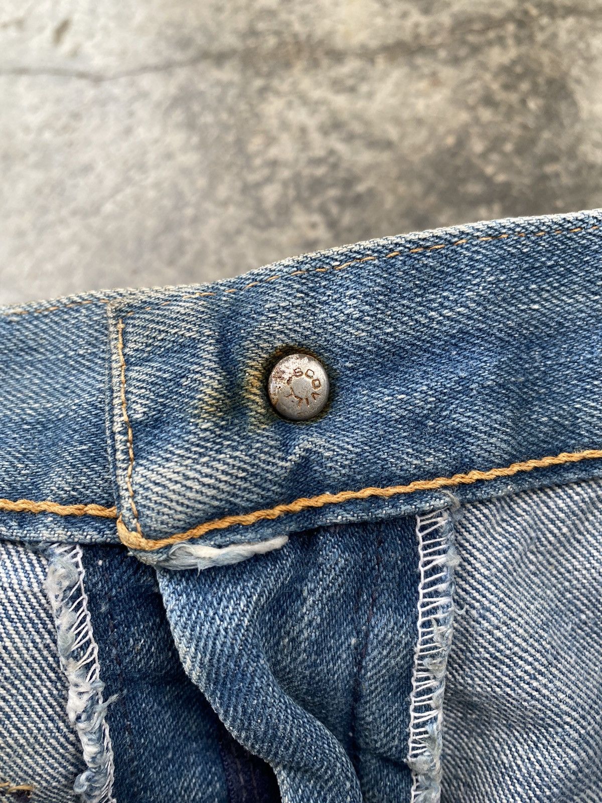 Vintage Vintage 70s X-West Canton Bottom Bell Distressed Denim Size US 31 - 10 Thumbnail