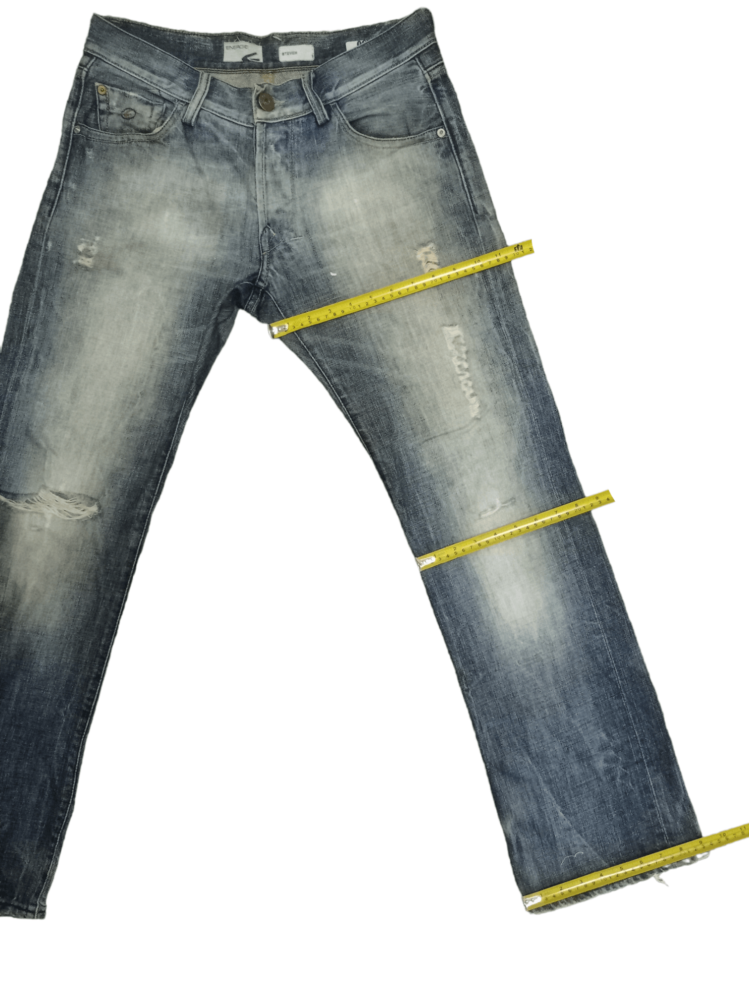 Energie Vintage Energie Button Fly Distressed Flare Jeans 30x32 Size US 30 / EU 46 - 14 Thumbnail