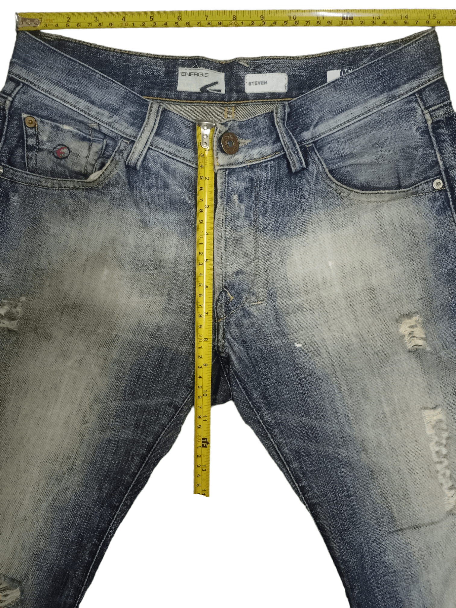 Energie Vintage Energie Button Fly Distressed Flare Jeans 30x32 Size US 30 / EU 46 - 12 Thumbnail