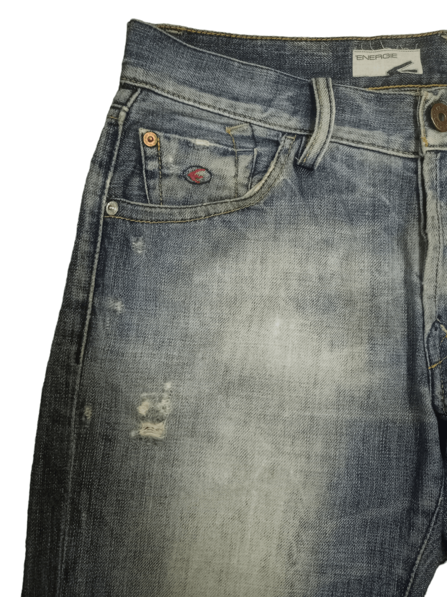 Energie Vintage Energie Button Fly Distressed Flare Jeans 30x32 Size US 30 / EU 46 - 7 Thumbnail