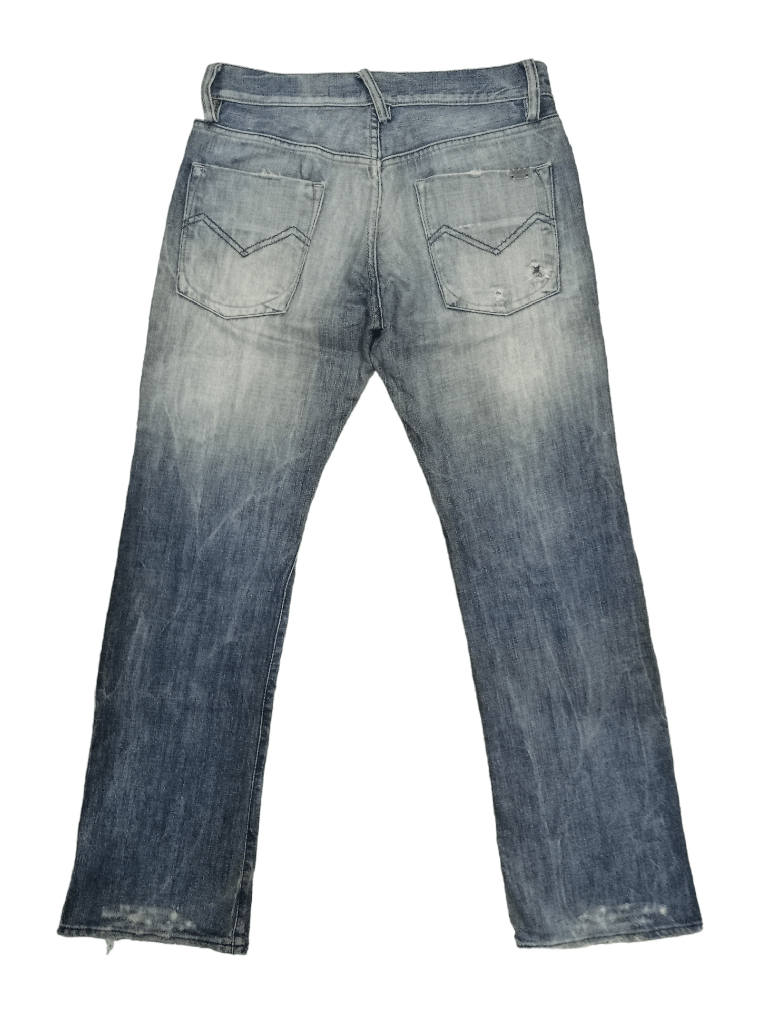Energie Vintage Energie Button Fly Distressed Flare Jeans 30x32 Size US 30 / EU 46 - 2 Thumbnail