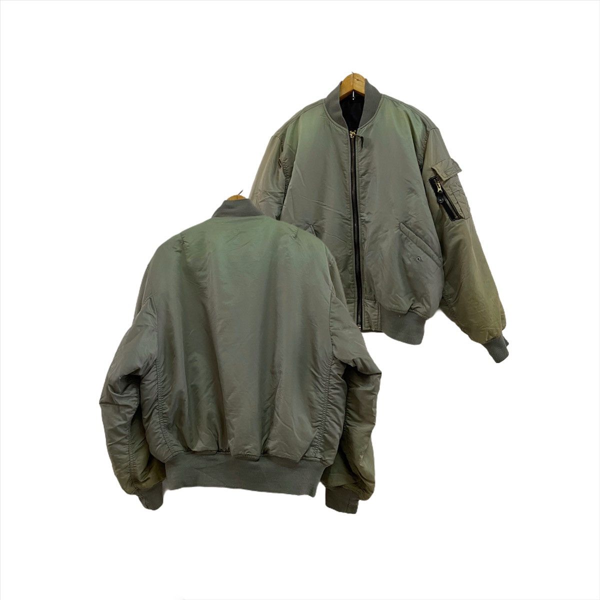 FADDED VINTAGE BOMBER JACKET DISTRESSED SILVER