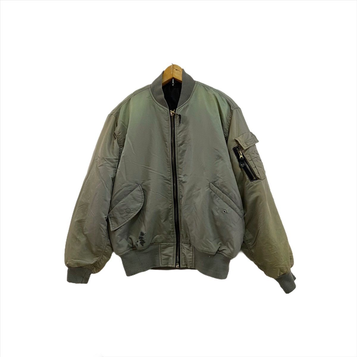 FADDED VINTAGE BOMBER JACKET DISTRESSED SILVER
