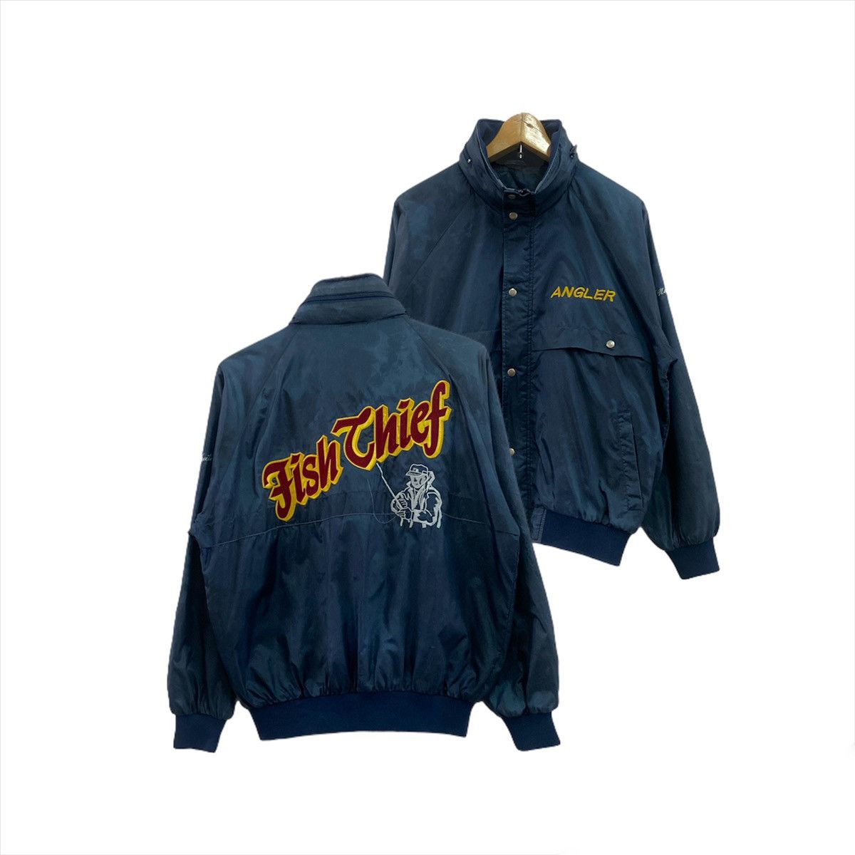 DARK BLUE SUN FADDED ANGLER FISH THIEF DISTRESSED JACKET