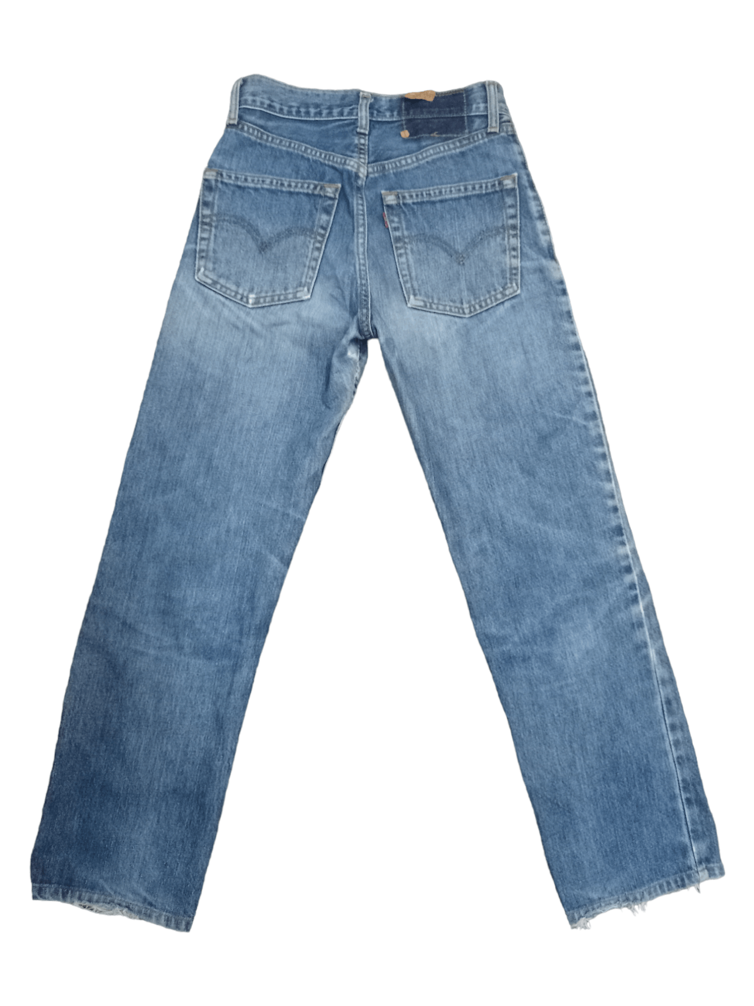 Levi's Vintage 90s Levis 557 Blue Wash Distressed Jeans 24x26 Size 24" / US 00 / IT 34 - 2 Thumbnail