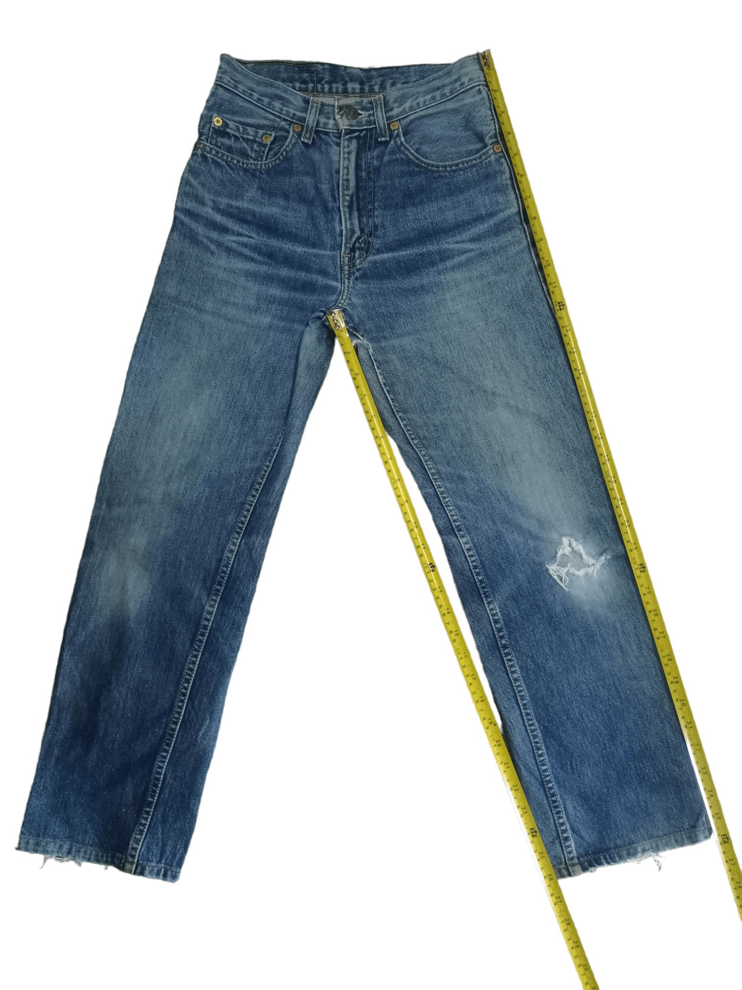 Levi's Vintage 90s Levis 557 Blue Wash Distressed Jeans 24x26 Size 24" / US 00 / IT 34 - 10 Thumbnail