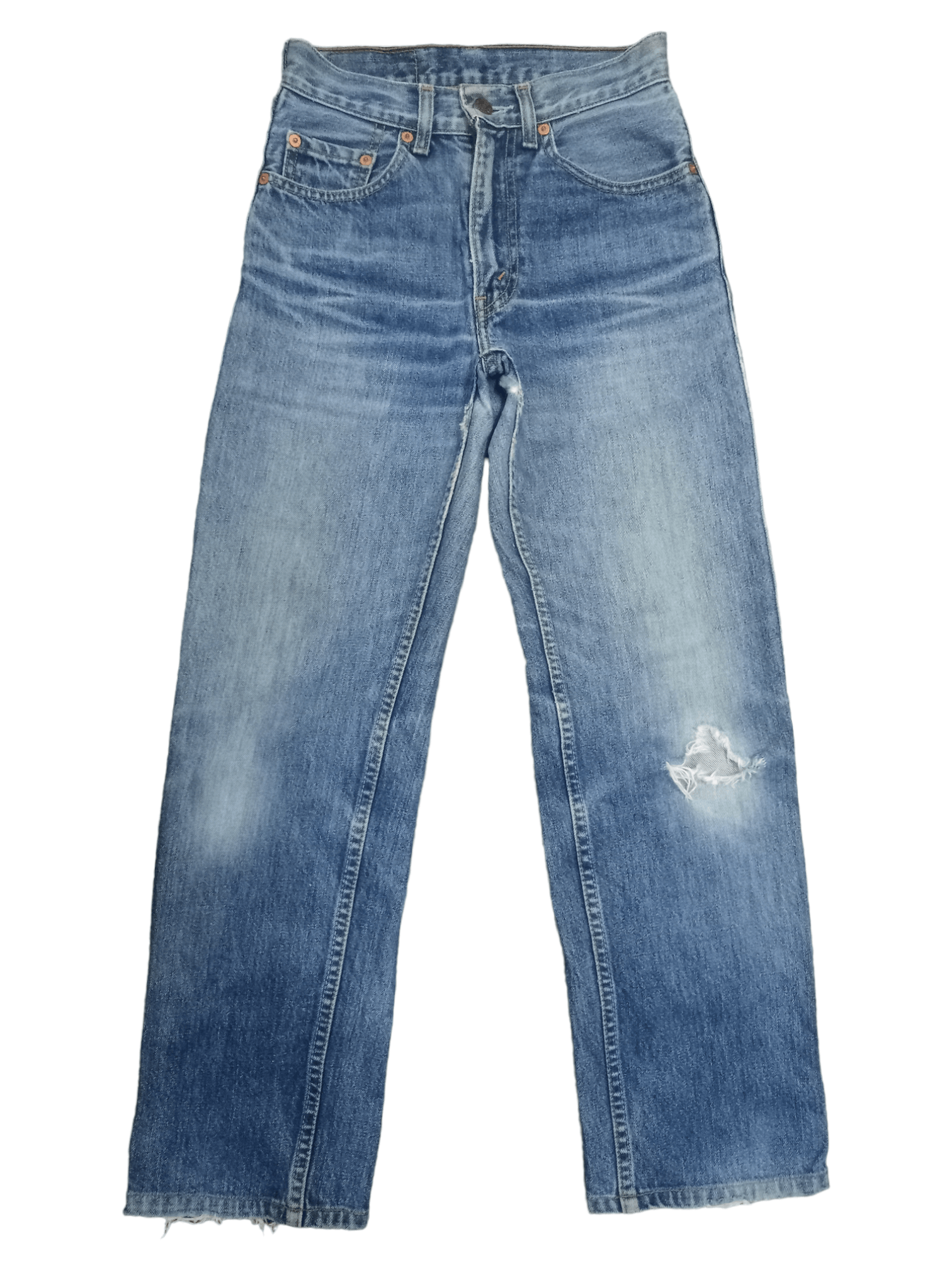 Levi's Vintage 90s Levis 557 Blue Wash Distressed Jeans 24x26 Size 24" / US 00 / IT 34 - 1 Thumbnail