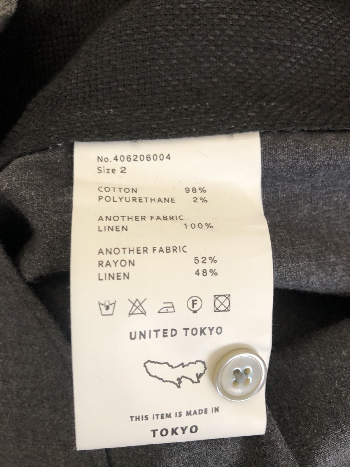 Designer United Tokyo Collarless Patchwork Button Shirt Size US M / EU 48-50 / 2 - 12 Thumbnail