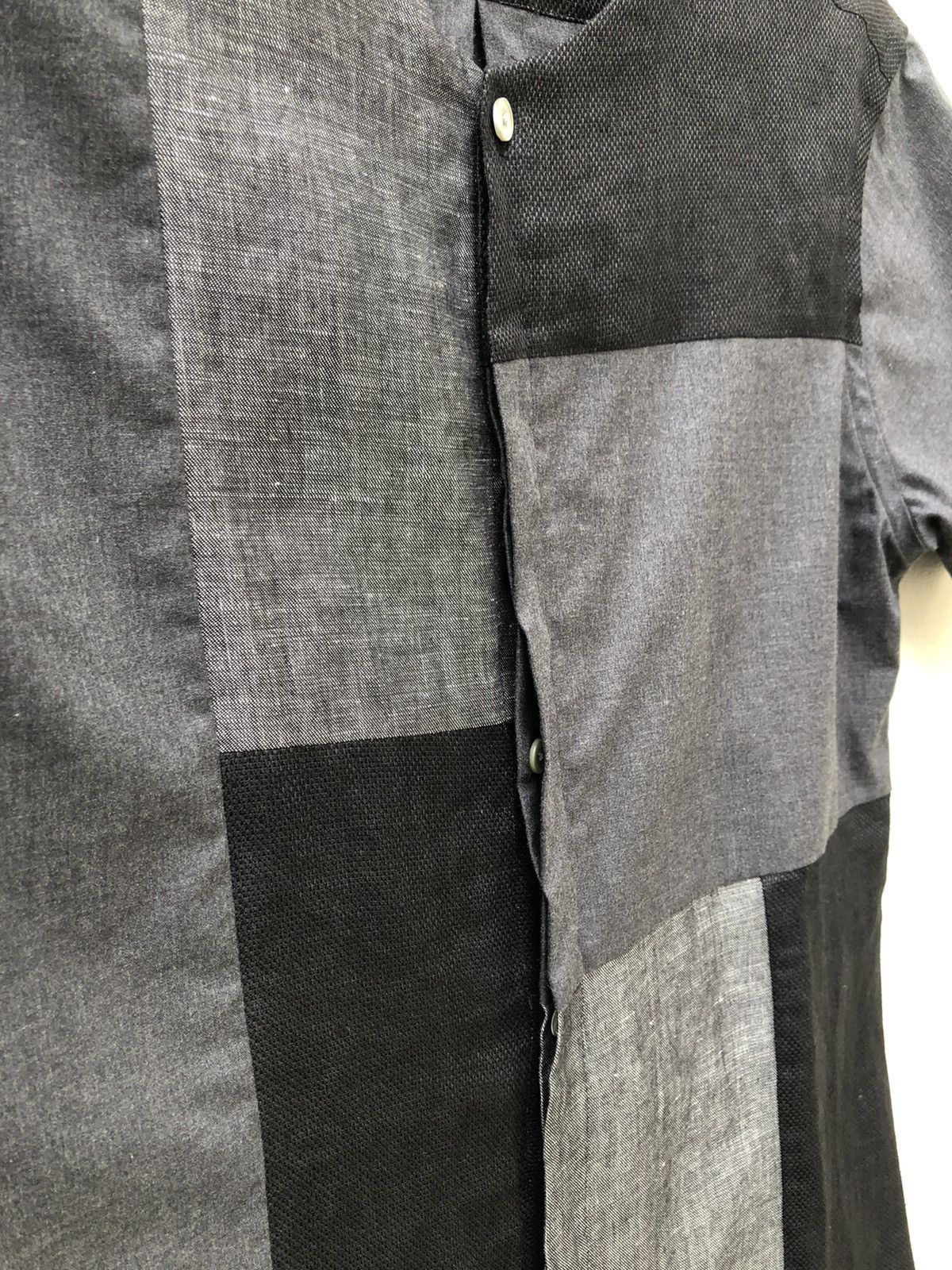 Designer United Tokyo Collarless Patchwork Button Shirt Size US M / EU 48-50 / 2 - 8 Thumbnail
