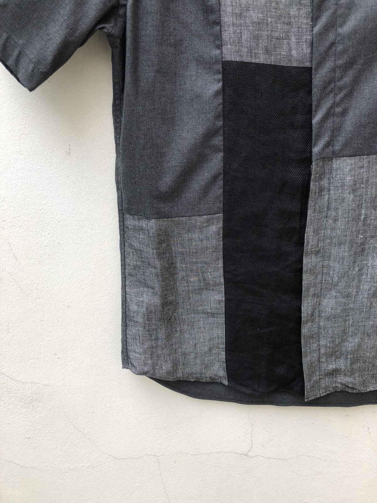 Designer United Tokyo Collarless Patchwork Button Shirt Size US M / EU 48-50 / 2 - 4 Thumbnail