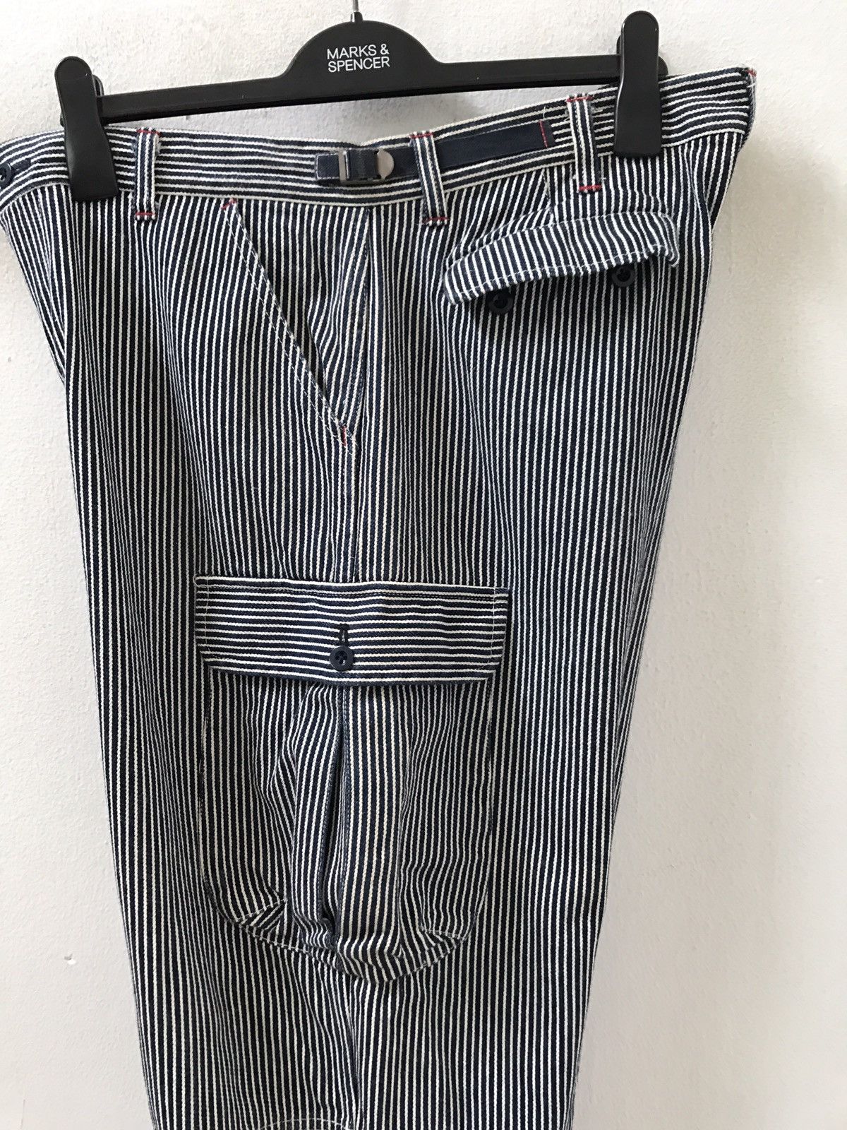 Karl Helmut Karl Helmut Hickory Stripe Baggy Wide Cargo Trouser Denim Size US 34 / EU 50 - 13 Thumbnail