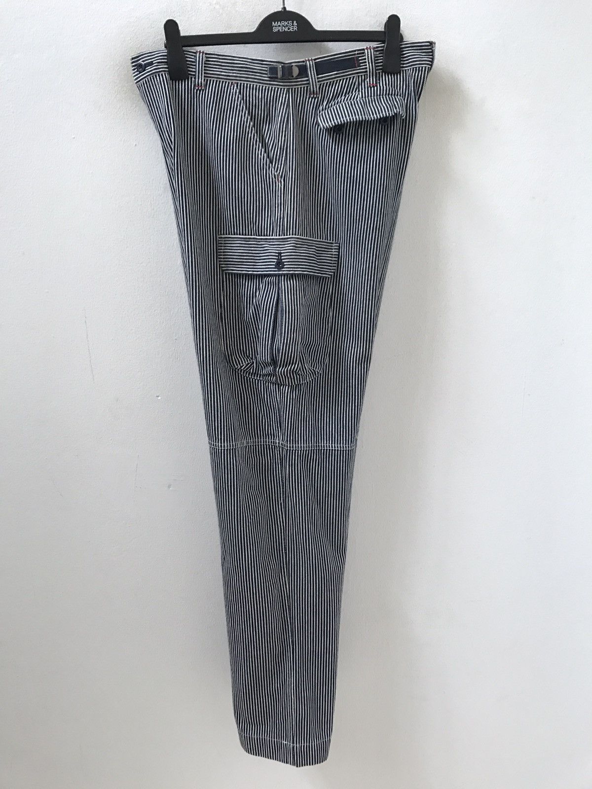 Karl Helmut Karl Helmut Hickory Stripe Baggy Wide Cargo Trouser Denim Size US 34 / EU 50 - 12 Thumbnail