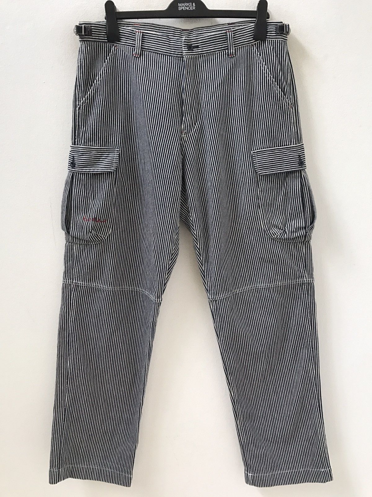 Karl Helmut Karl Helmut Hickory Stripe Baggy Wide Cargo Trouser Denim Size US 34 / EU 50 - 2 Thumbnail
