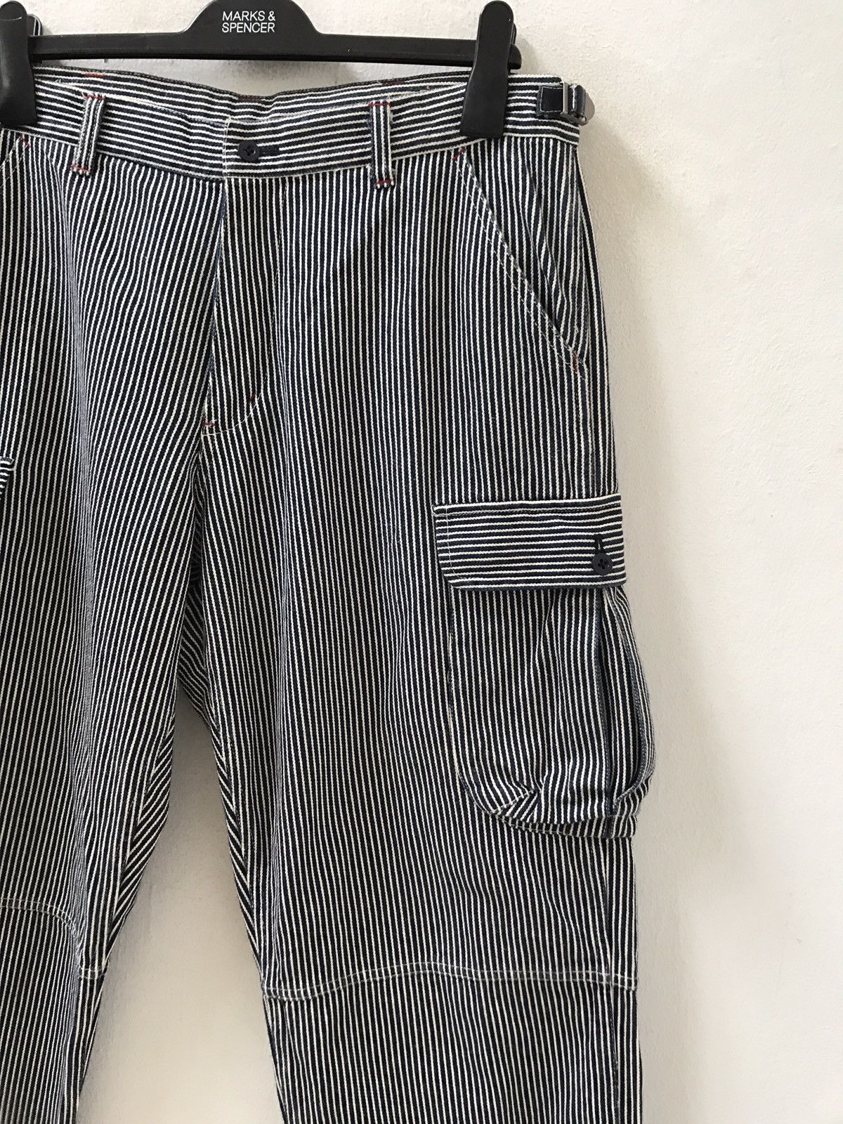 Karl Helmut Karl Helmut Hickory Stripe Baggy Wide Cargo Trouser Denim Size US 34 / EU 50 - 4 Thumbnail
