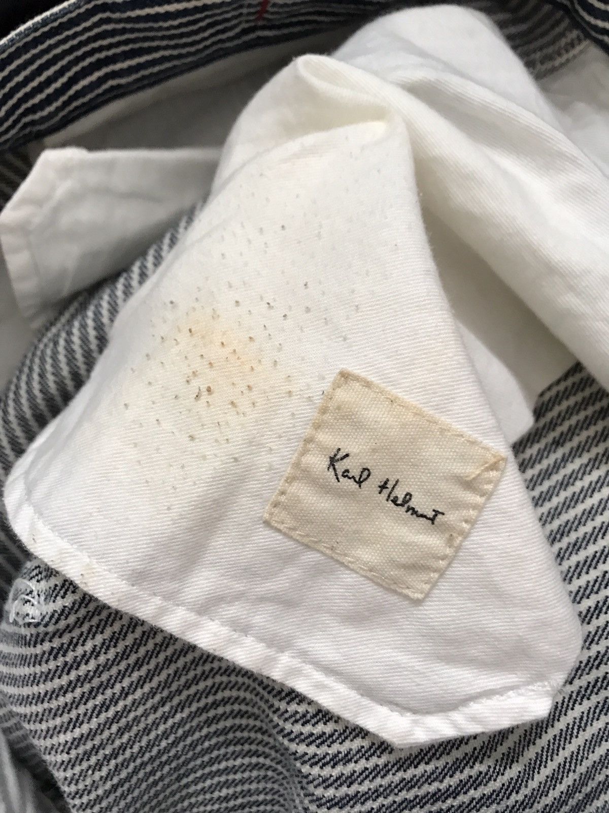 Karl Helmut Karl Helmut Hickory Stripe Baggy Wide Cargo Trouser Denim Size US 34 / EU 50 - 16 Thumbnail