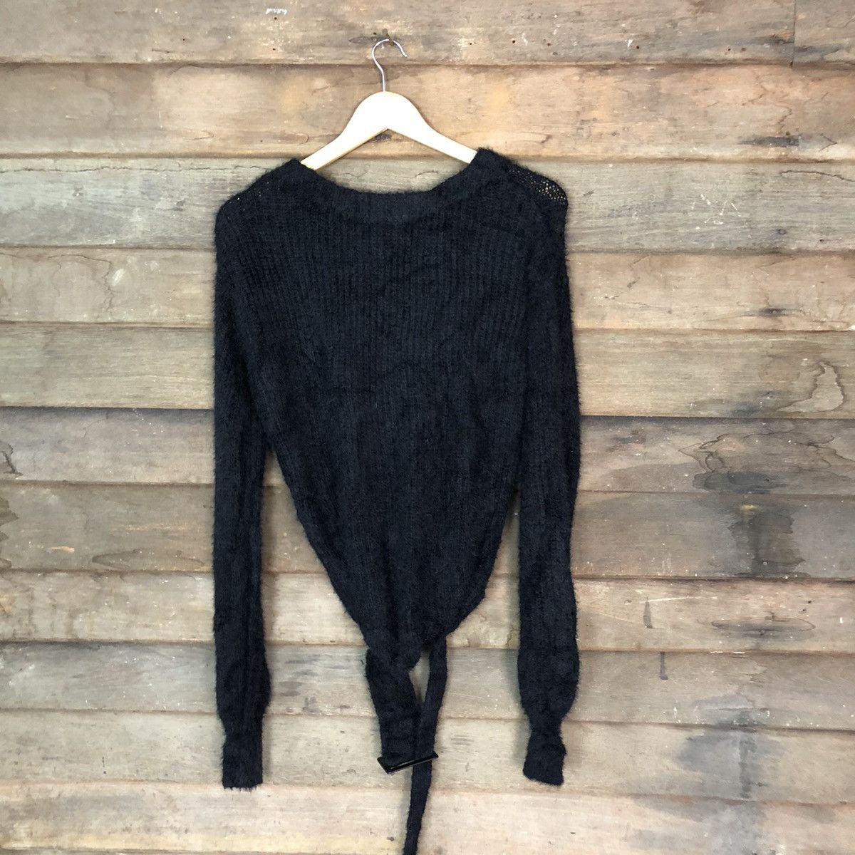 Vintage Spiral Girl Black Shag Shaggy Fur Mohair Cardigan #6972 Size US M / EU 48-50 / 2 - 7 Thumbnail