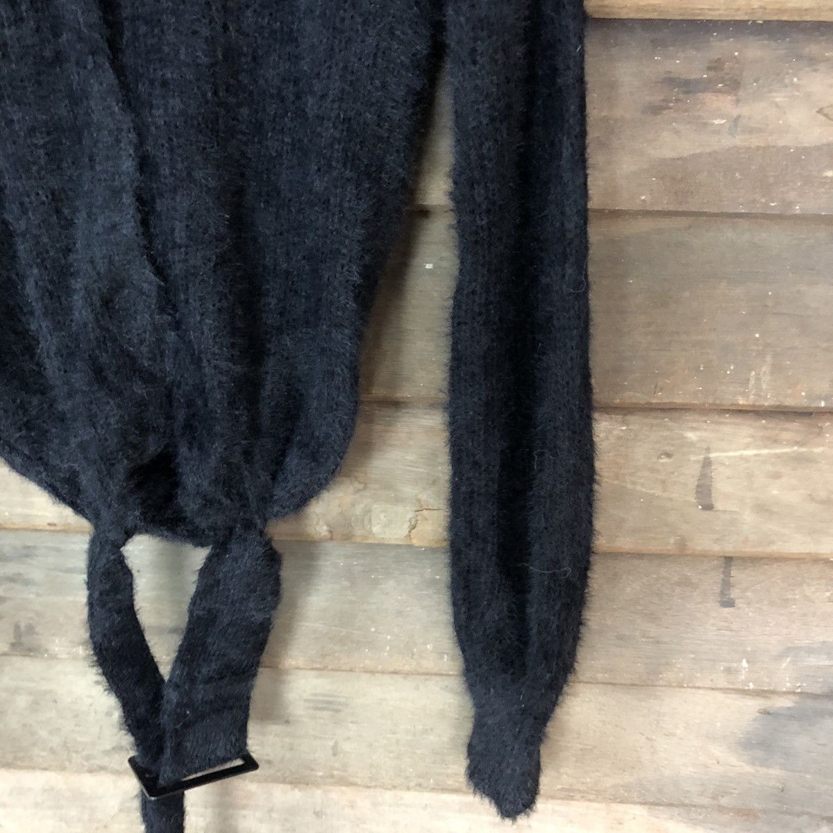 Vintage Spiral Girl Black Shag Shaggy Fur Mohair Cardigan #6972 Size US M / EU 48-50 / 2 - 5 Thumbnail