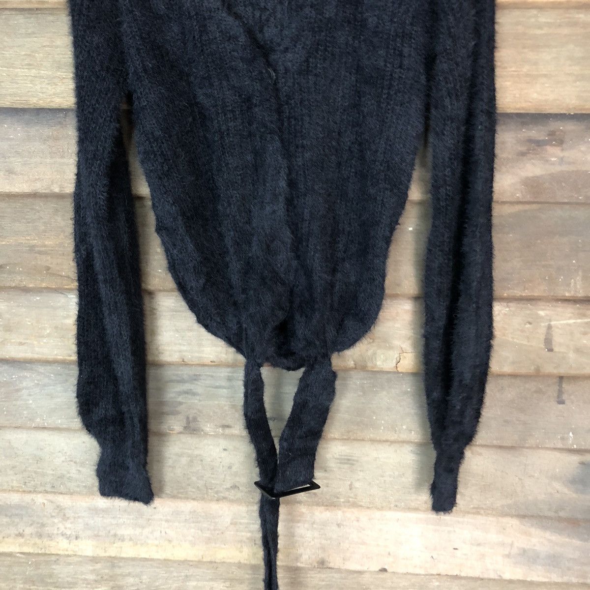 Vintage Spiral Girl Black Shag Shaggy Fur Mohair Cardigan #6972 Size US M / EU 48-50 / 2 - 3 Thumbnail