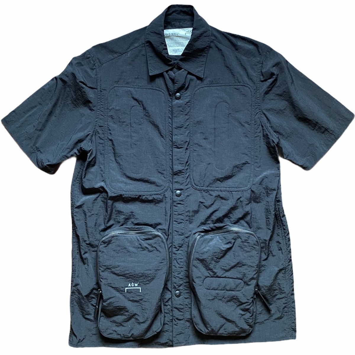 A-COLD-WALL* × Samuel Ross Black Conbusier Padded Short Sleeve Shirt Cargo Utility Size US S / EU 44-46 / 1 - 2 Thumbnail