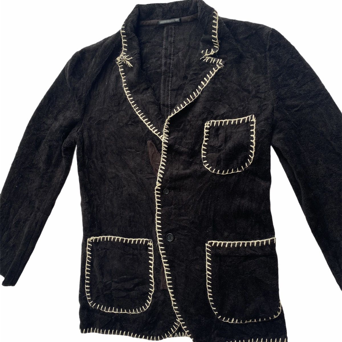 Yohji Yamamoto Runway Fall12 Rayon Blend Blazer Jacket Size US L / EU 52-54 / 3 - 3 Thumbnail