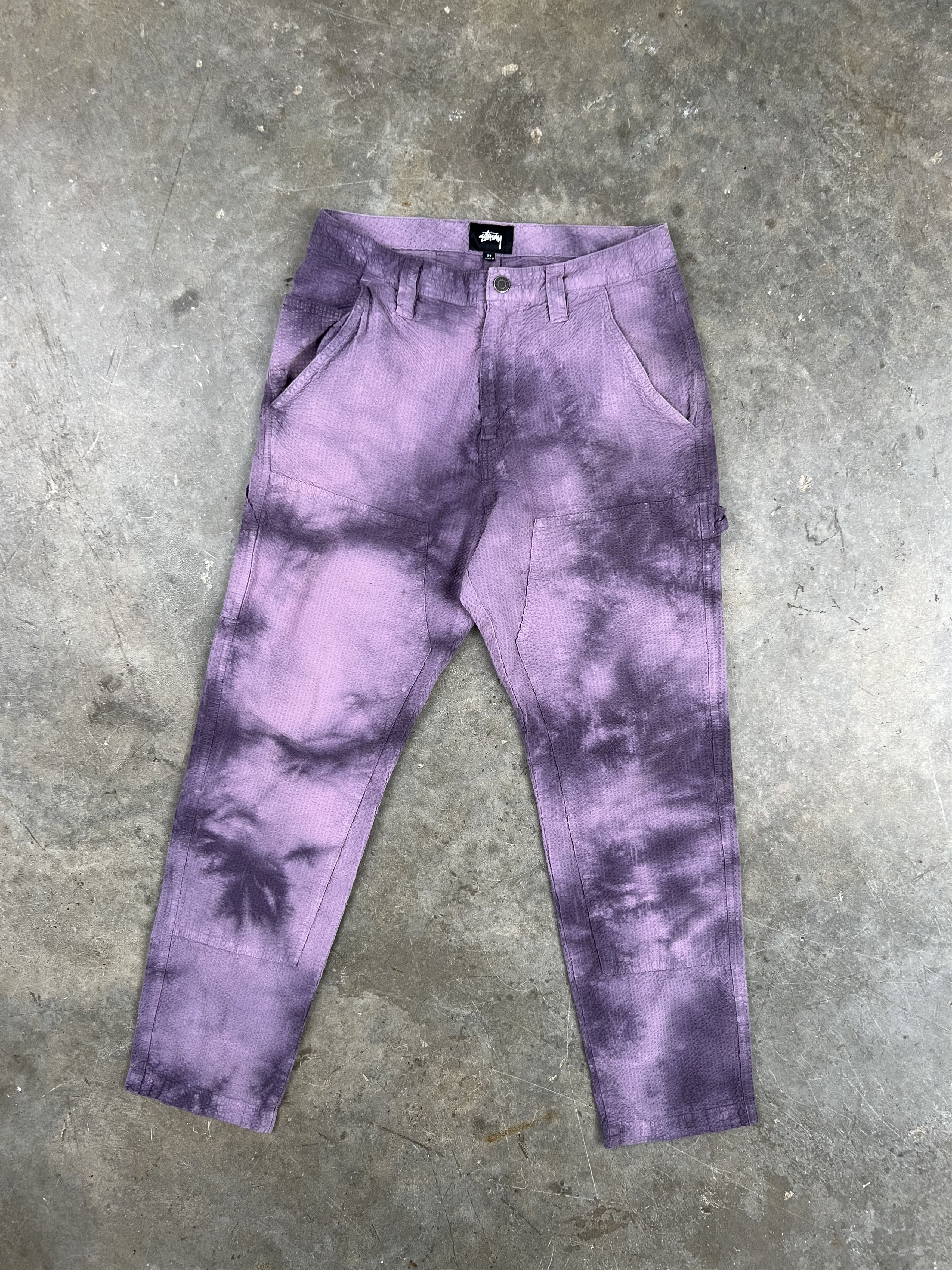 Stussy Stussy Purple Tie Dye Work Carpenter Pants Sz. 29 🧊🥣❄️ Size US 29 - 3 Thumbnail