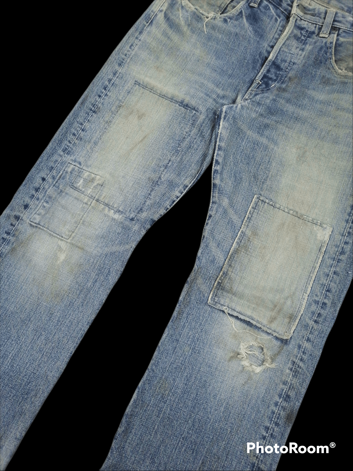 Japanese Brand × Spellbound Trashed Patchwork OKA By Spellbound Distressed Denim Jeans Size US 32 / EU 48 - 3 Thumbnail