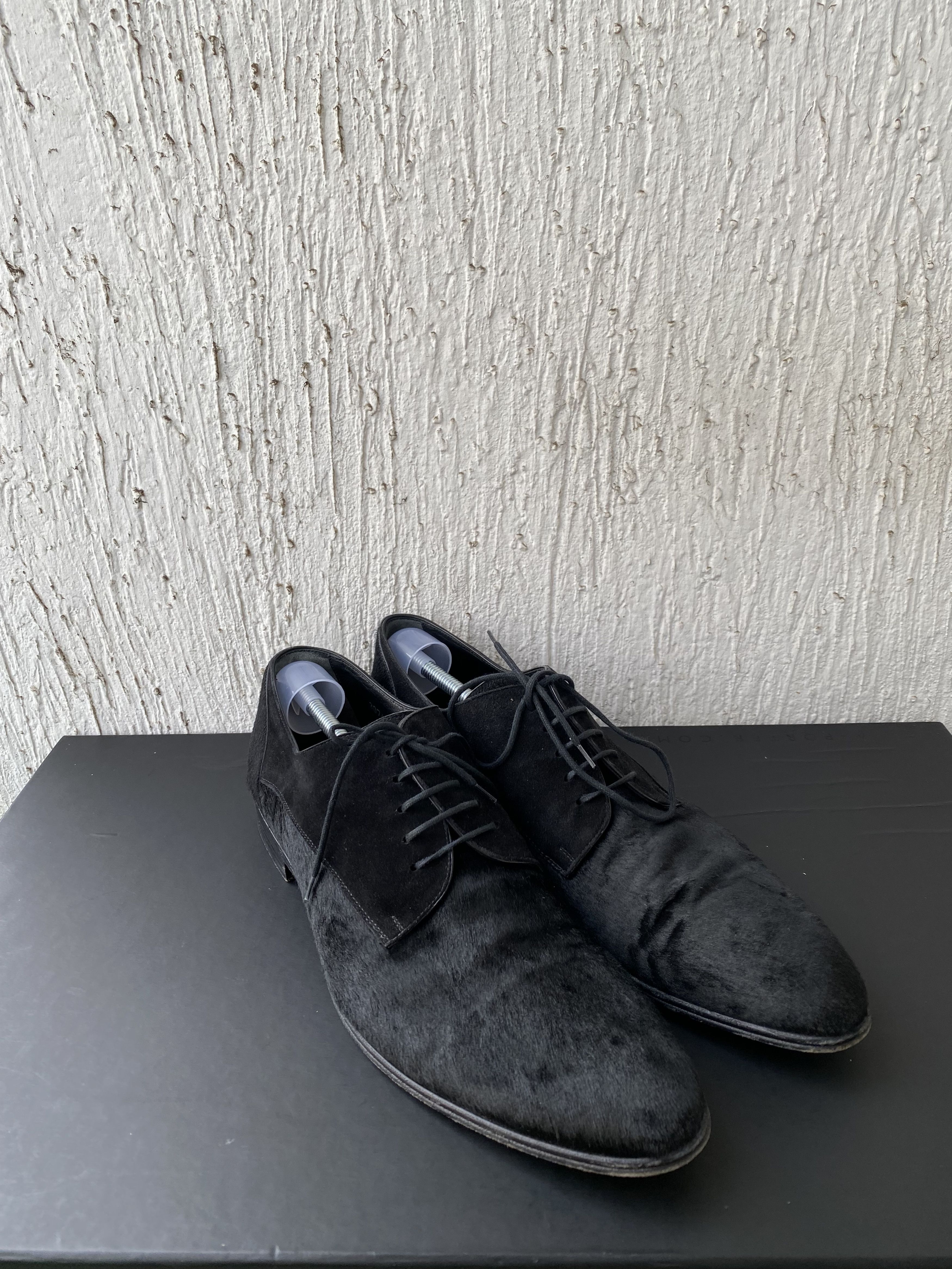 Pre-owned Dolce & Gabbana Pony Hair Derbies Shoes In Black