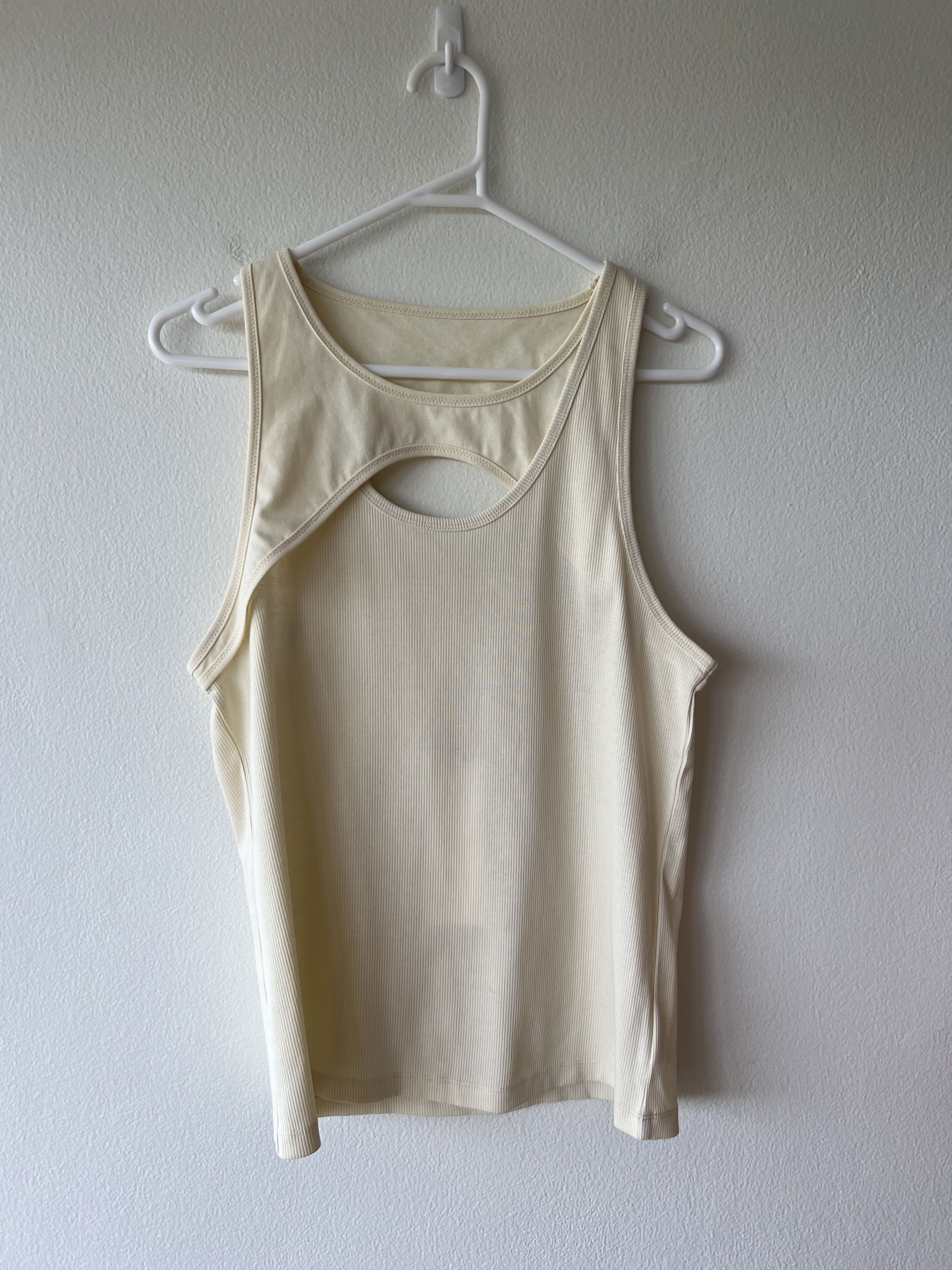 Image of Dion Lee Muscle Interlock Top Tank Singlet in Butter, Women's (Size XL)