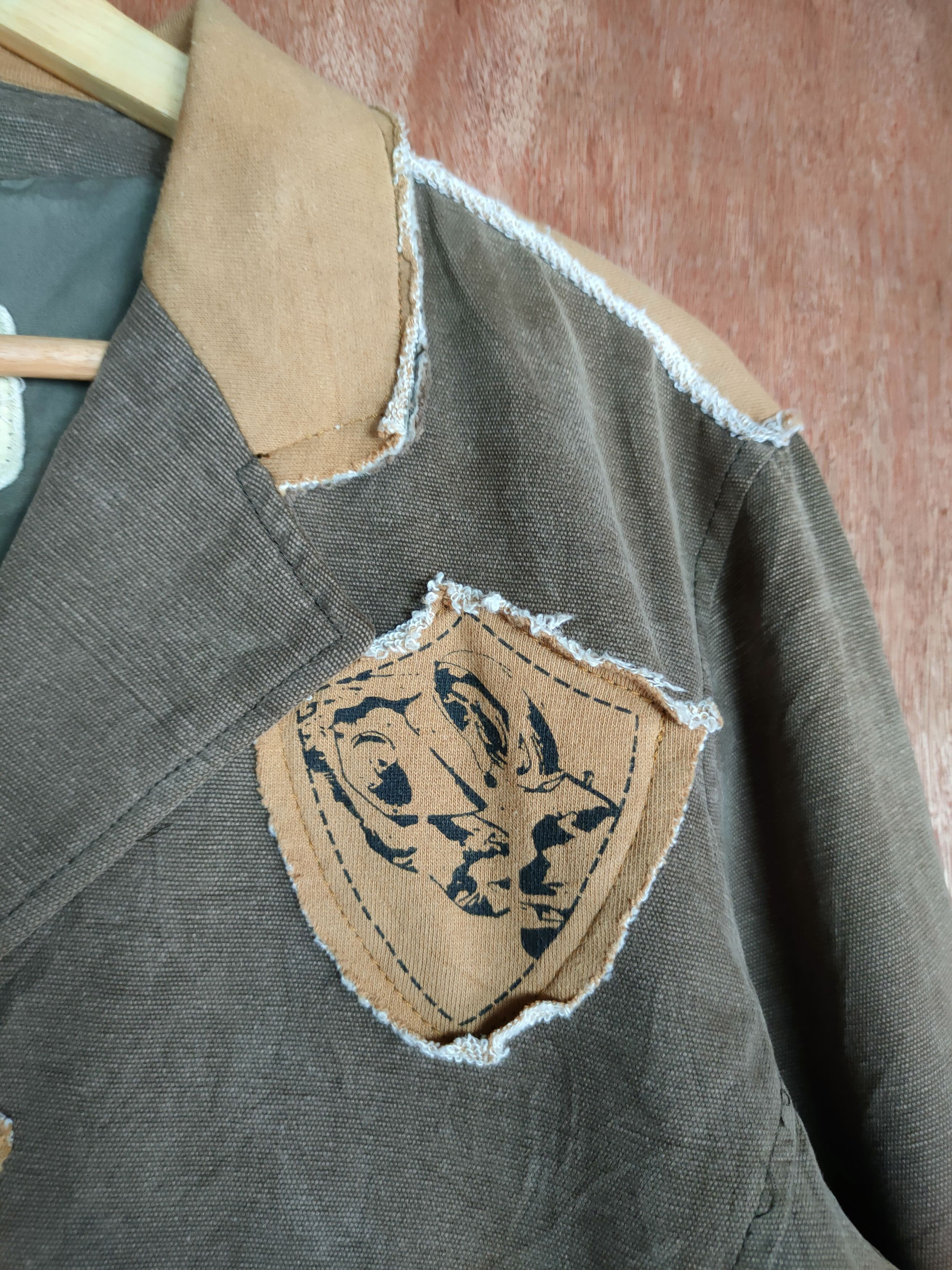 Japanese Brand Tenger Classic Design brown cargo cardigan #S001 Size US L / EU 52-54 / 3 - 4 Thumbnail