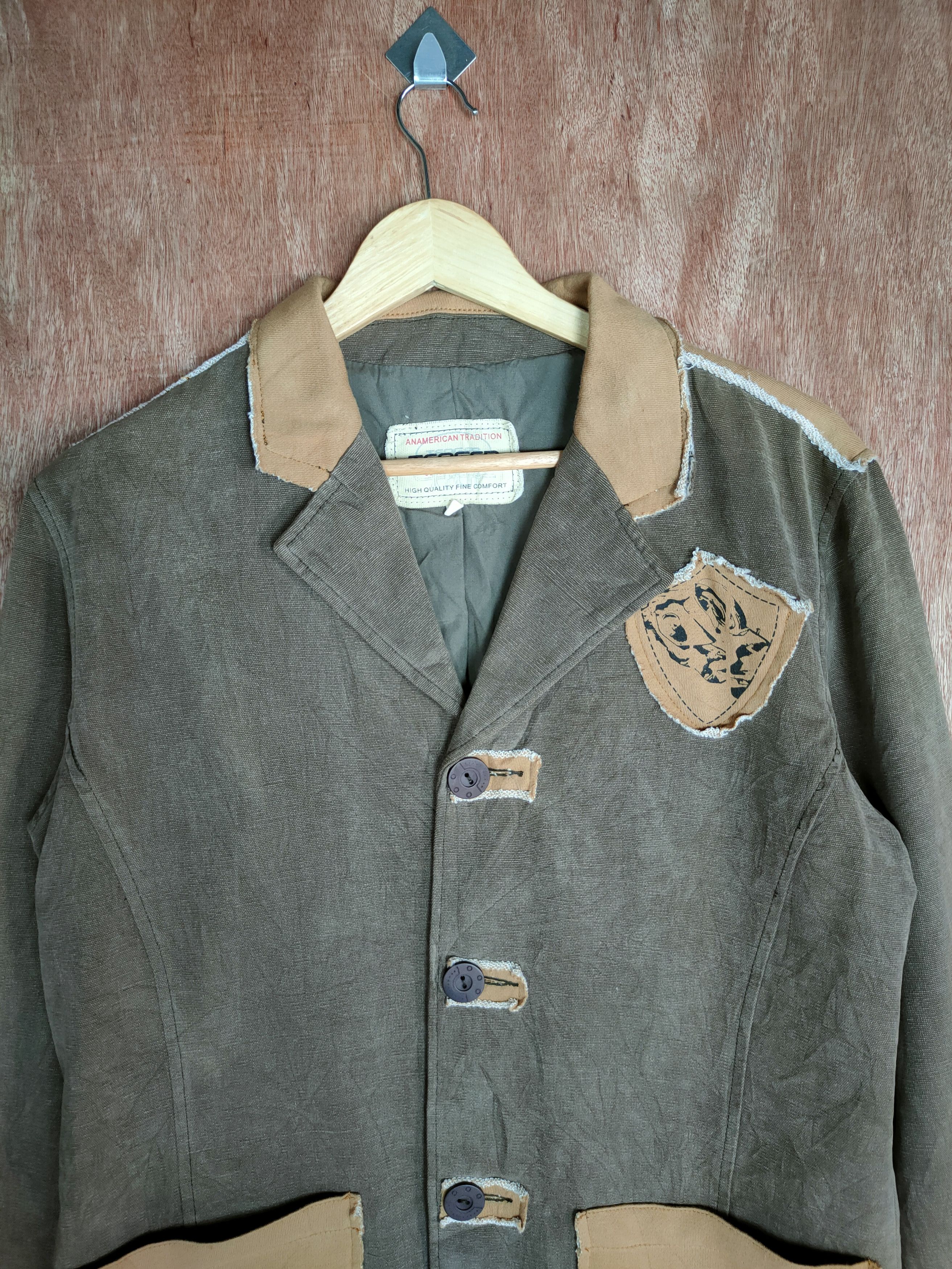 Japanese Brand Tenger Classic Design brown cargo cardigan #S001 Size US L / EU 52-54 / 3 - 2 Thumbnail