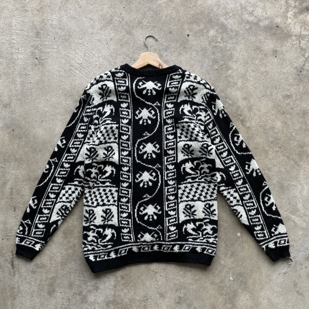 Japanese Brand Vintage Palls Pyra Black/White Full Print Button Up Cardigan Size US S / EU 44-46 / 1 - 12 Thumbnail