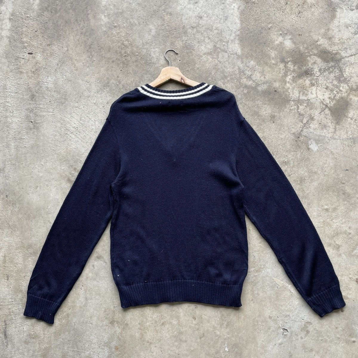 Japanese Brand Vintage Fuji Yacht Dark Blue V-neck Knitwear Sweater Jumper Size US M / EU 48-50 / 2 - 11 Thumbnail