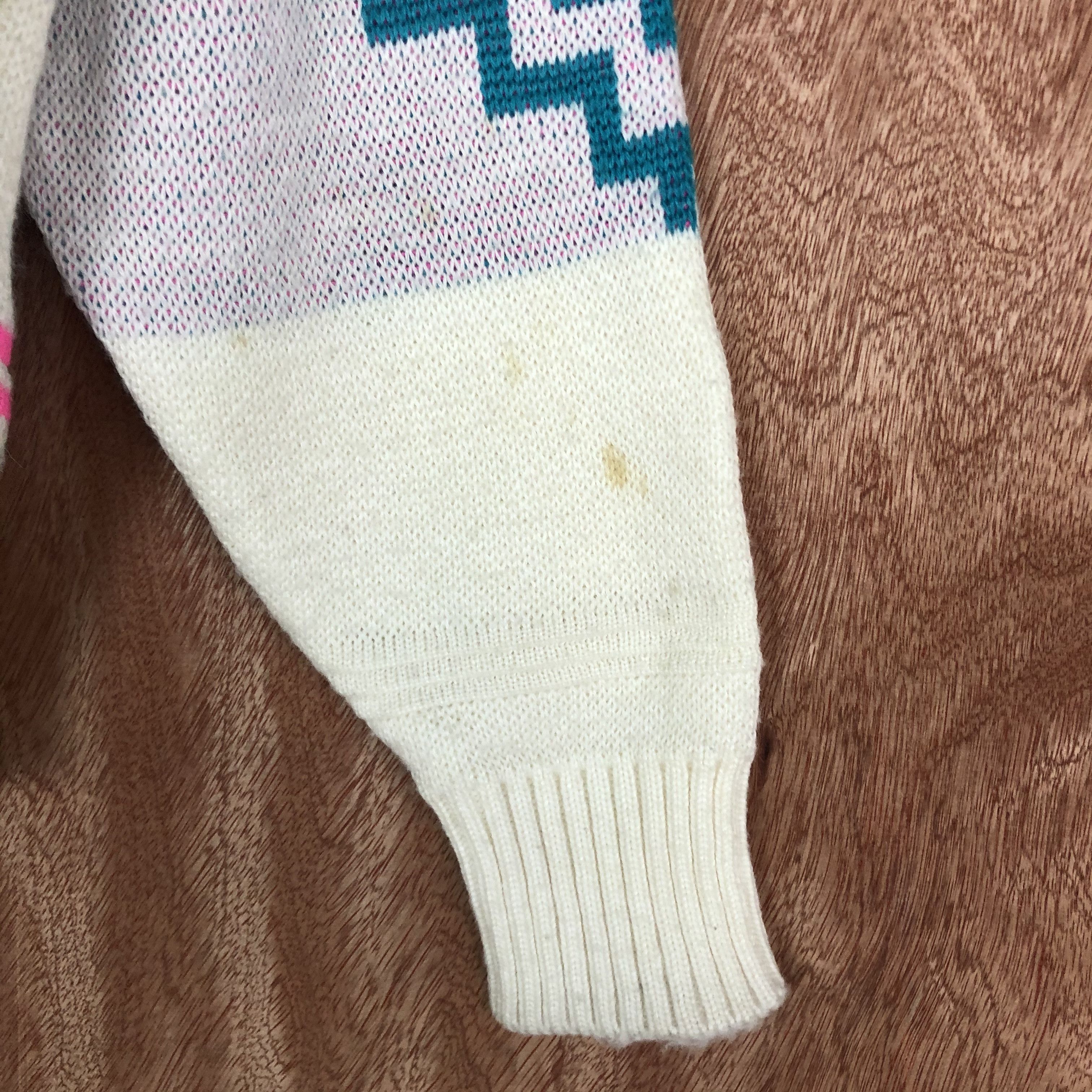 Descente DLL Descente White Pink Full Print Knitwear art japan #c443 Size US S / EU 44-46 / 1 - 3 Thumbnail