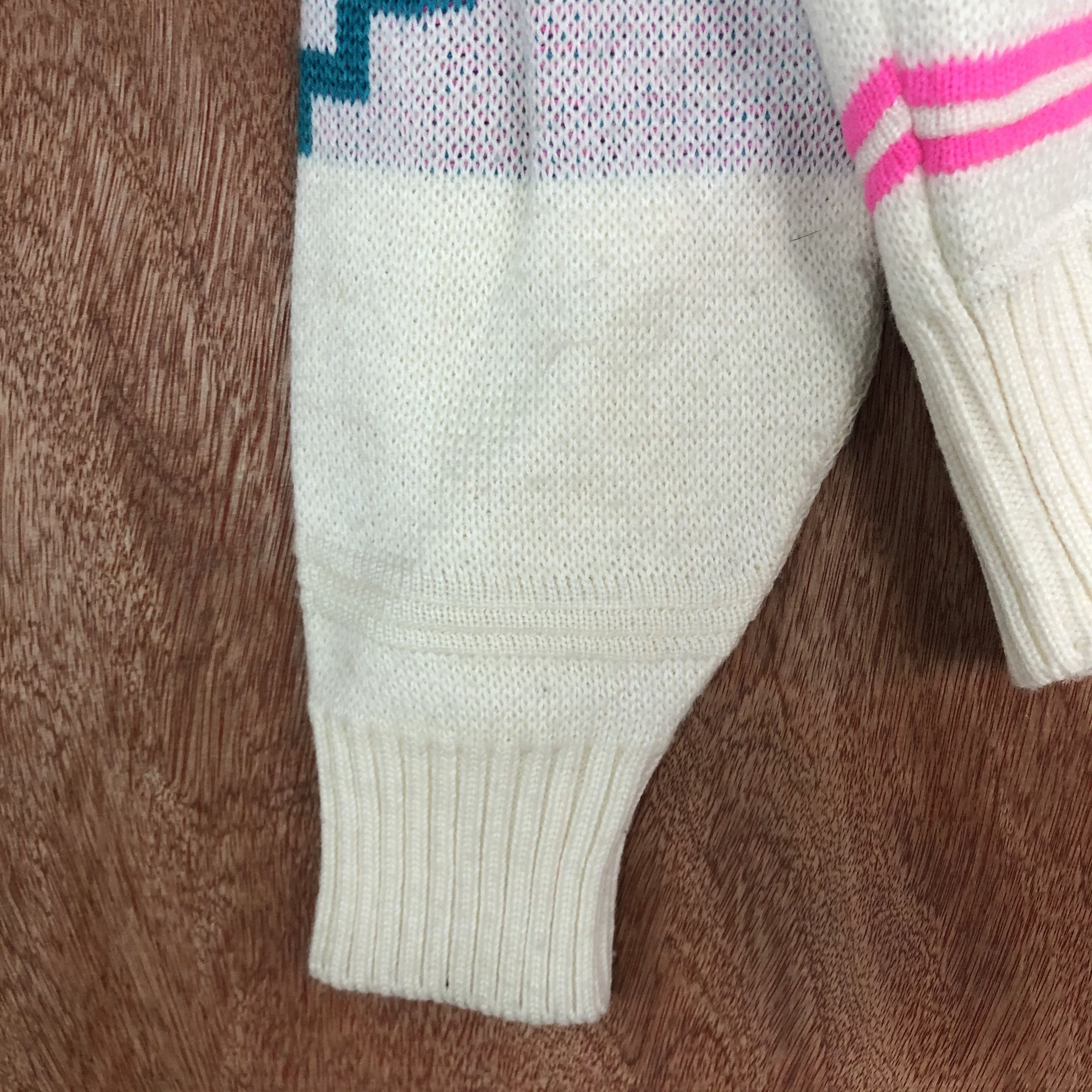 Descente DLL Descente White Pink Full Print Knitwear art japan #c443 Size US S / EU 44-46 / 1 - 7 Thumbnail