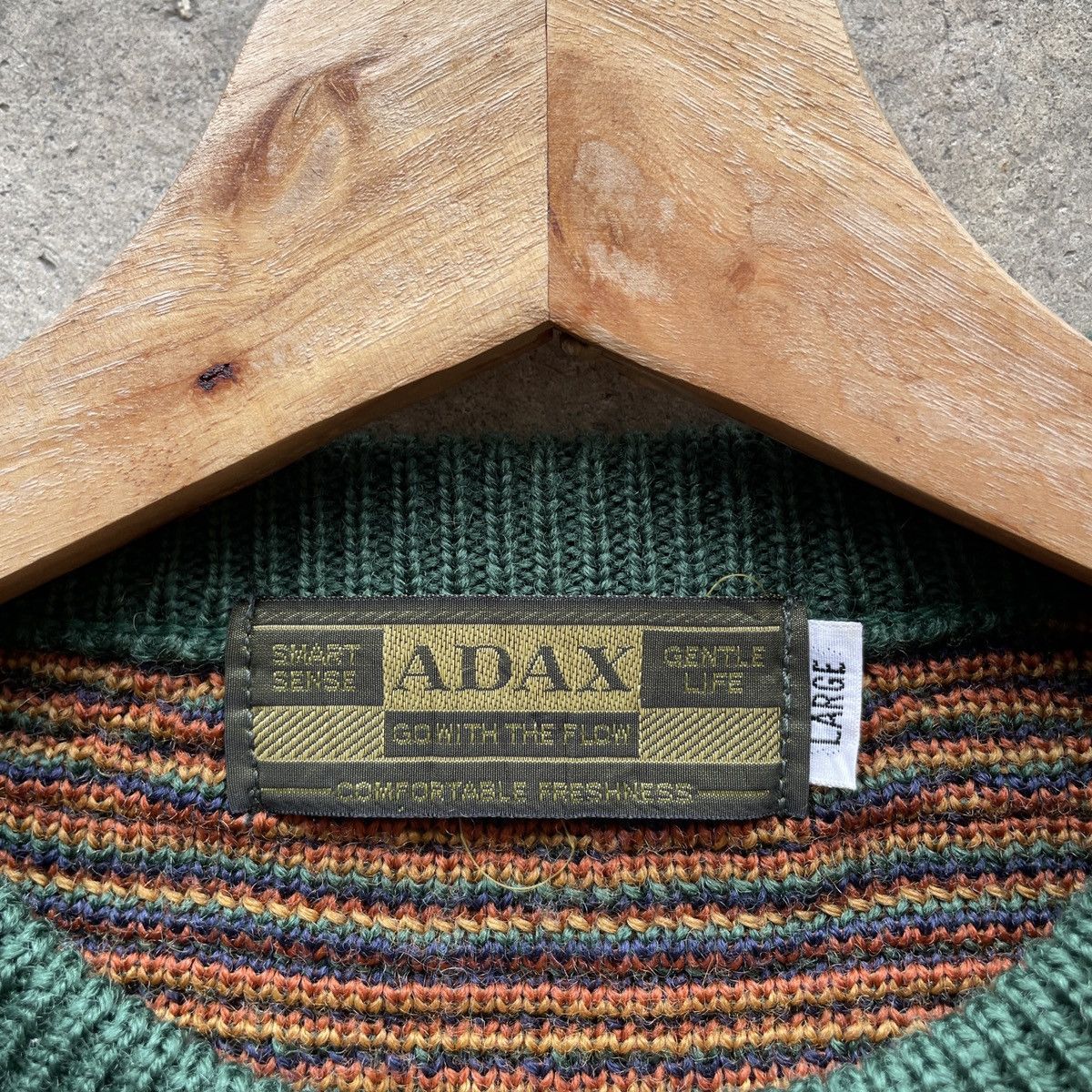 Aran Isles Knitwear × Japanese Brand Vintage ADAX Hunting Man Nature Green Knitwear Sweater RARE Size US M / EU 48-50 / 2 - 6 Thumbnail