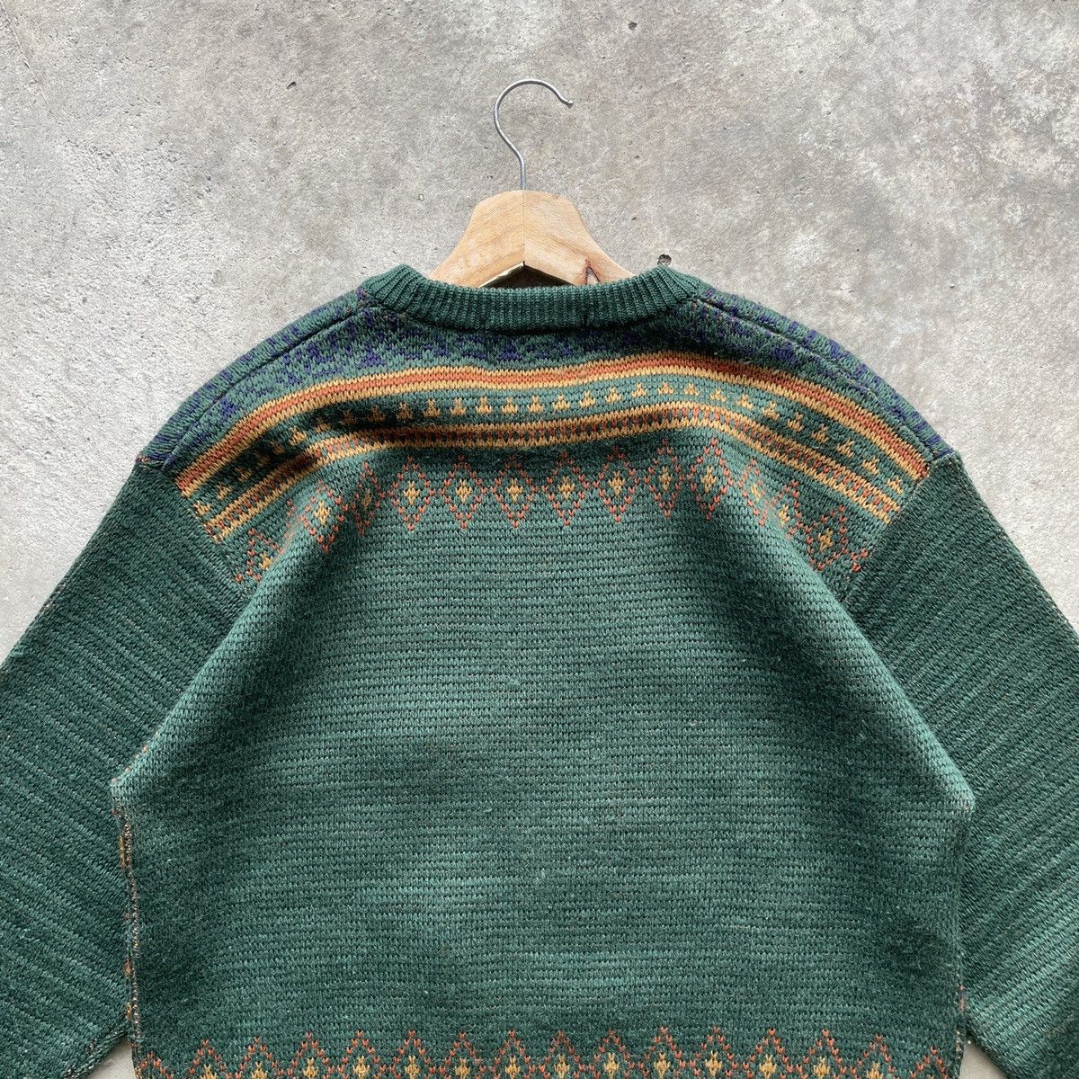 Aran Isles Knitwear × Japanese Brand Vintage ADAX Hunting Man Nature Green Knitwear Sweater RARE Size US M / EU 48-50 / 2 - 9 Thumbnail