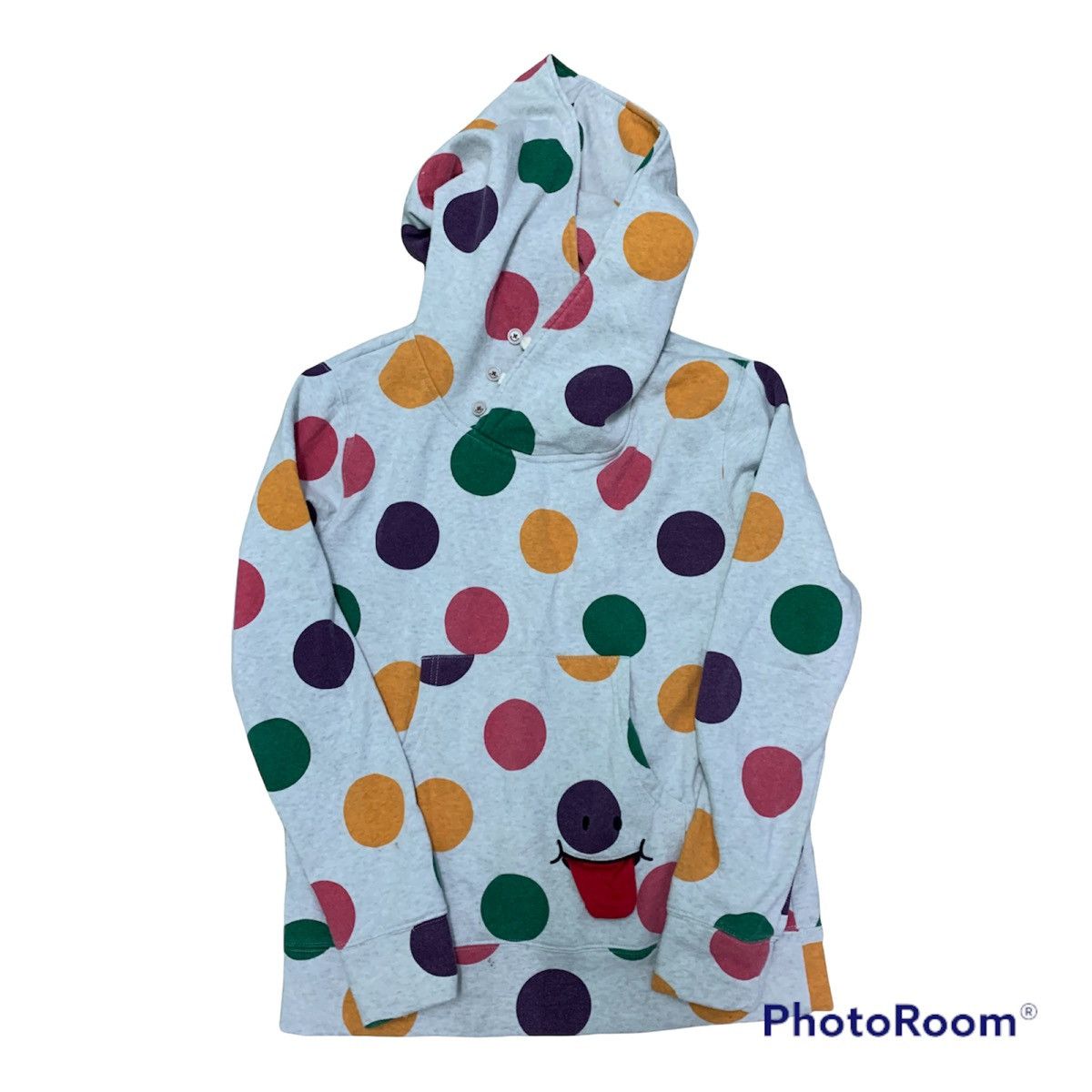 Japanese Brand Nice Polka Dot Up Smile Hoodies Size US L / EU 52-54 / 3 - 1 Thumbnail