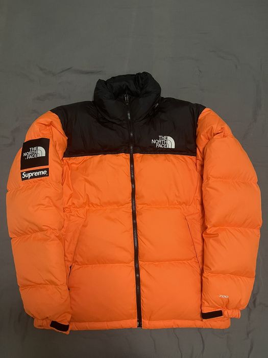 Supreme x TNF The North Face Orange Nuptse Puffer Jacket