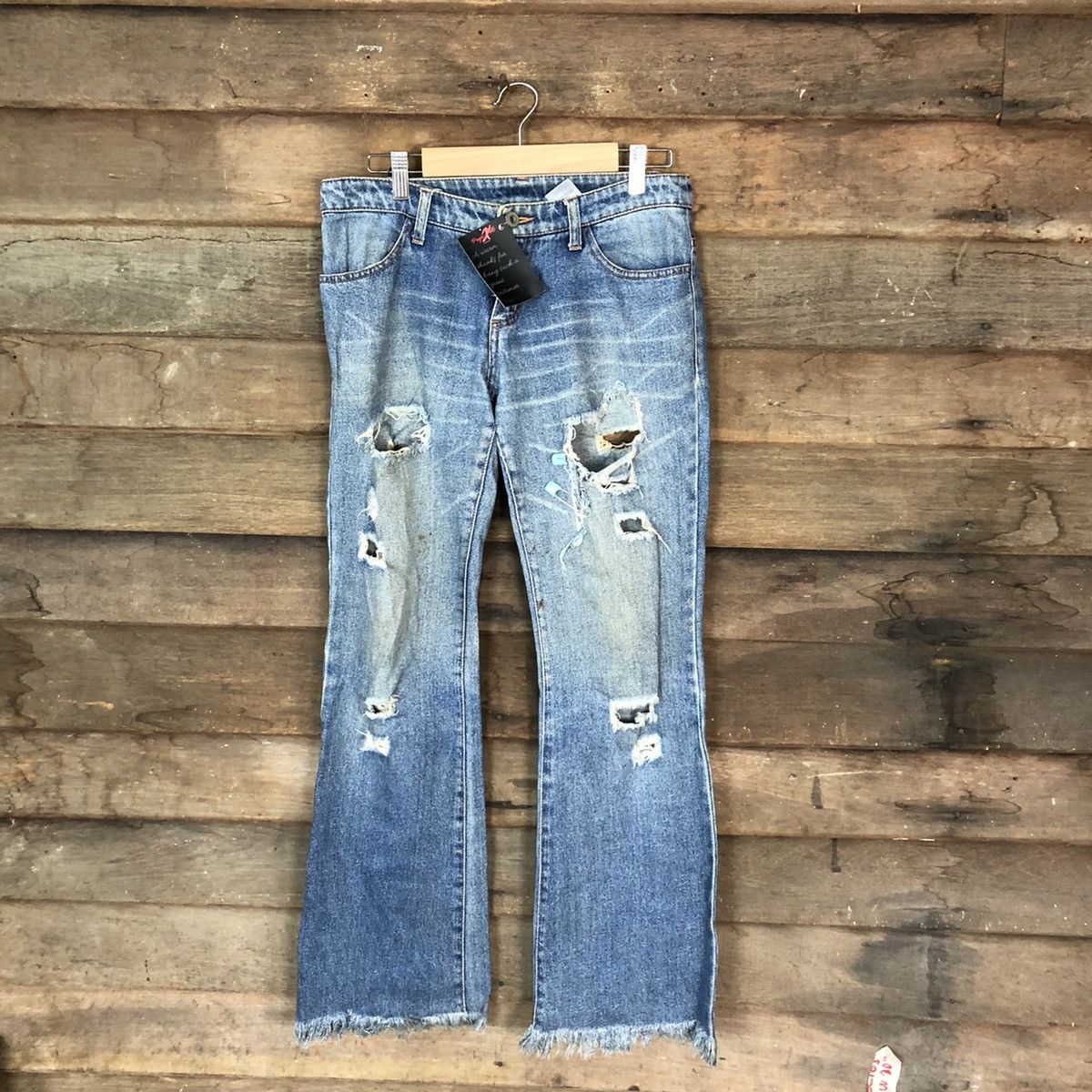 Japanese Brand Japan vintage bootcut Distressed Denim Pants #5139 Size 29" - 1 Thumbnail