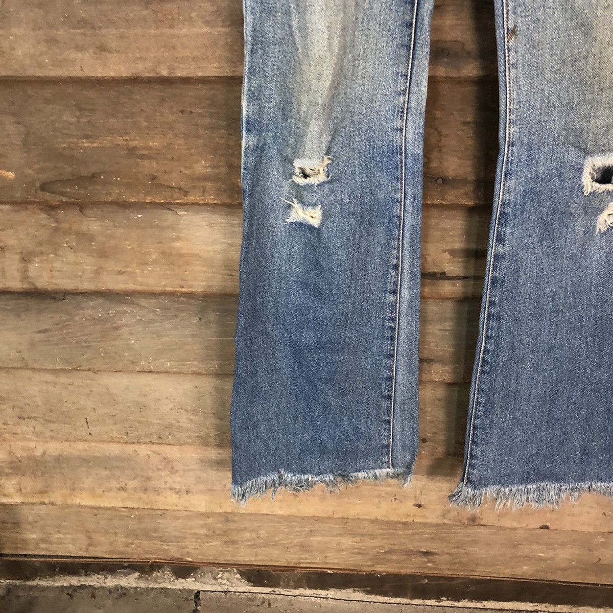Japanese Brand Japan vintage bootcut Distressed Denim Pants #5139 Size 29" - 8 Thumbnail