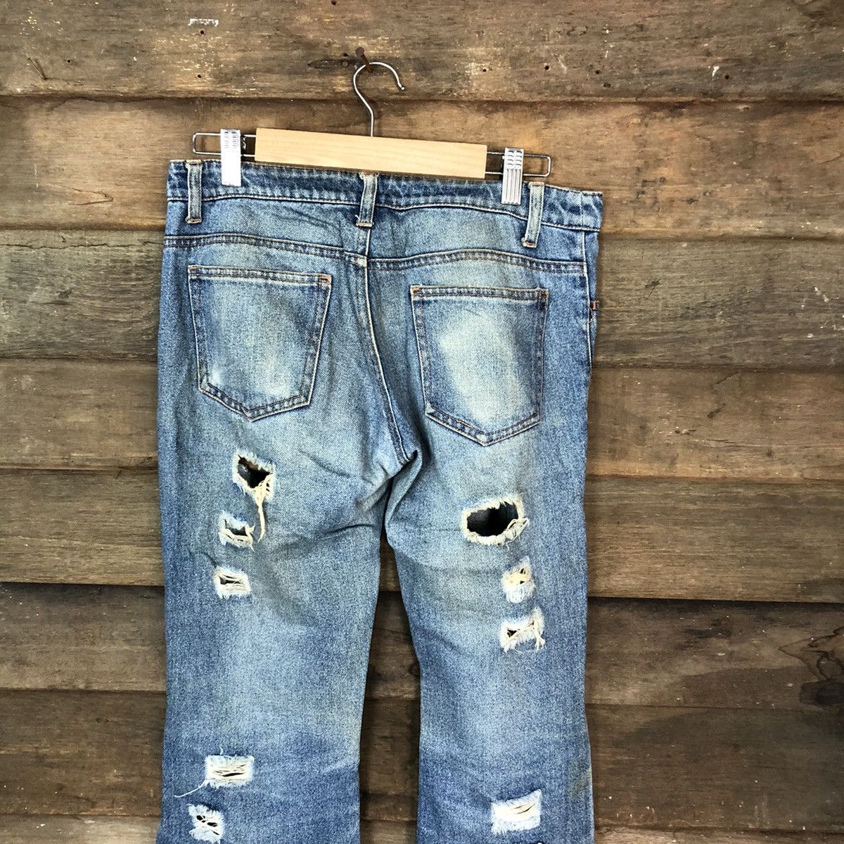 Japanese Brand Japan vintage bootcut Distressed Denim Pants #5139 Size 29" - 12 Thumbnail