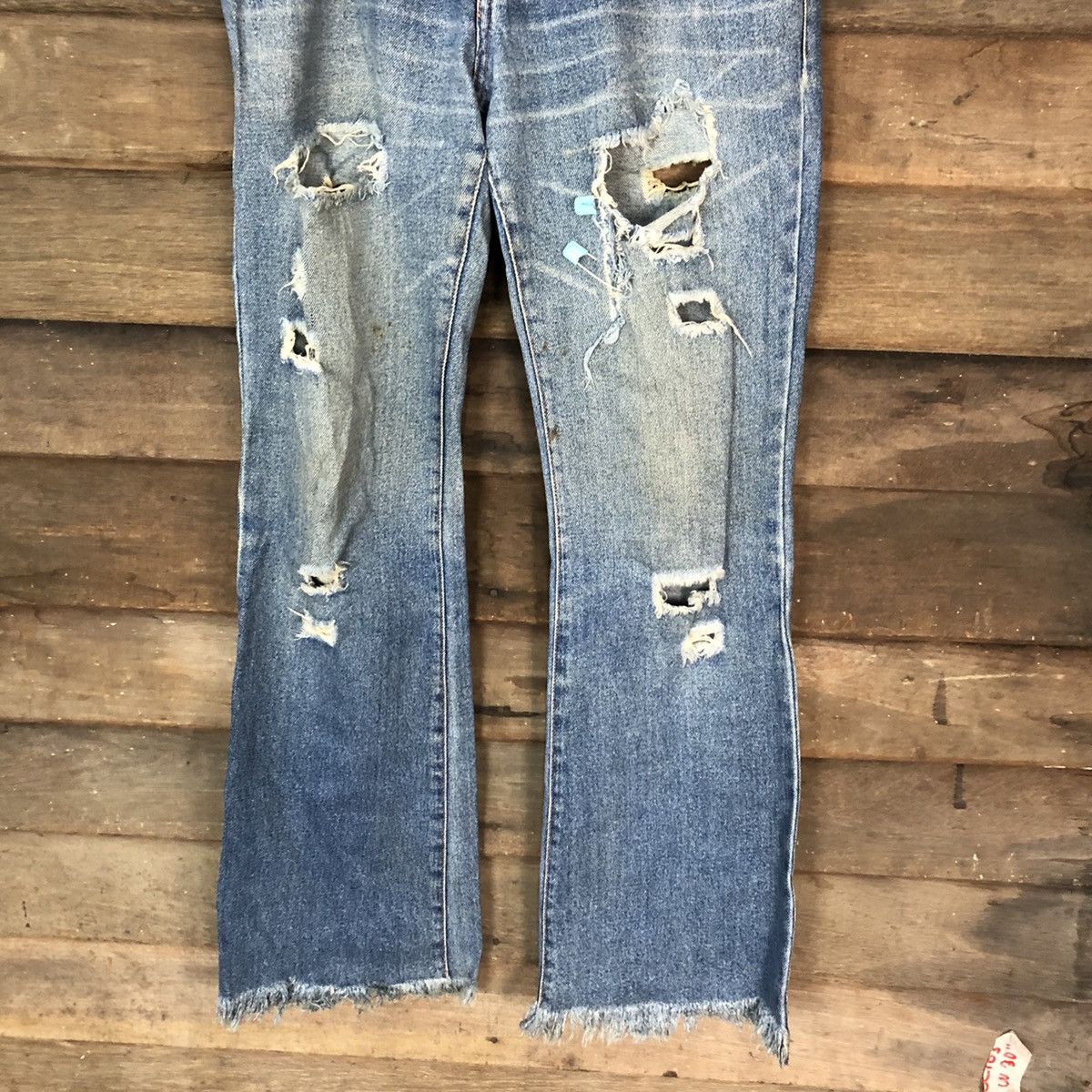 Japanese Brand Japan vintage bootcut Distressed Denim Pants #5139 Size 29" - 3 Thumbnail
