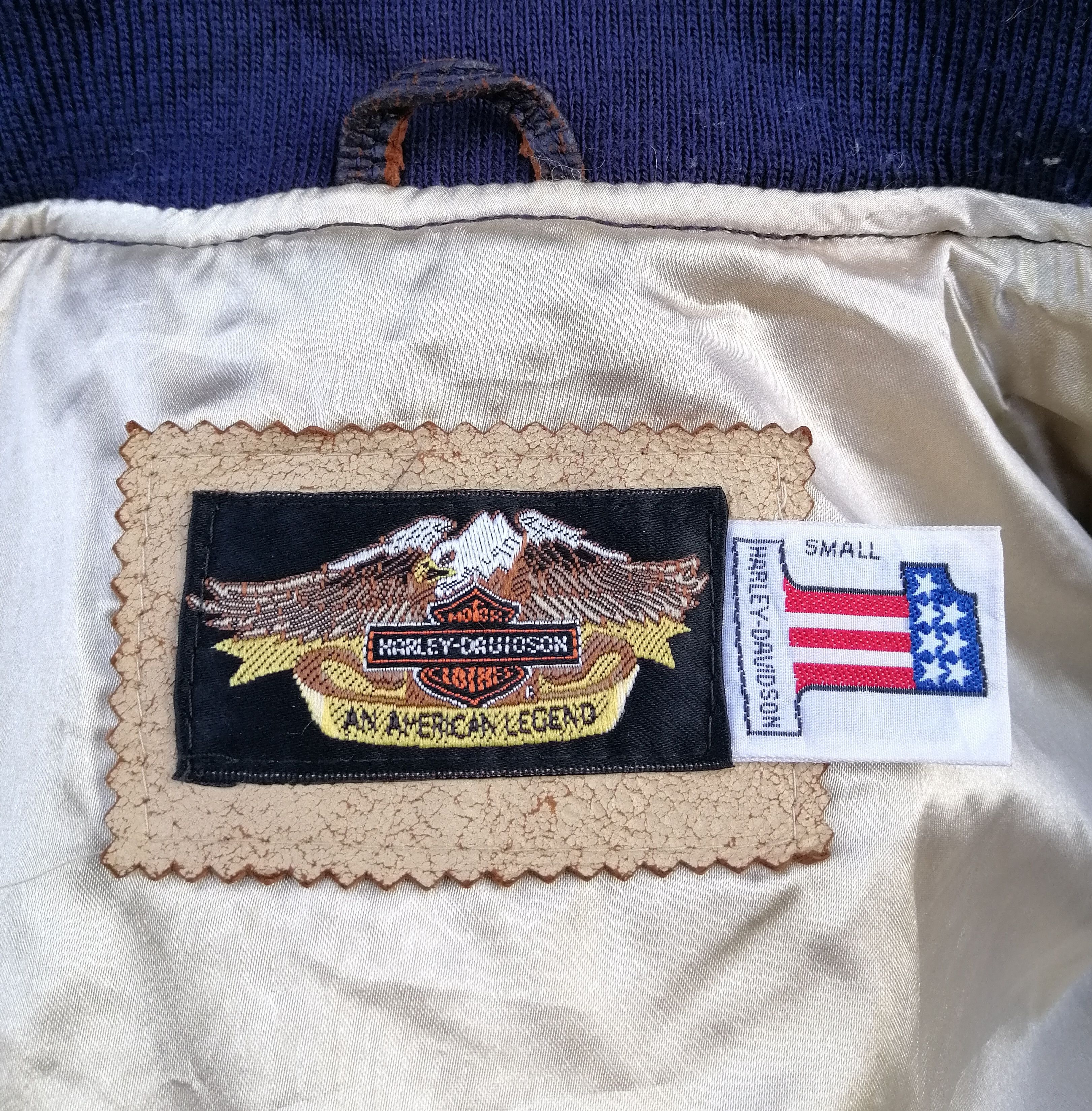 Harley Davidson × Vintage Vintage Harley Davidson Leather Varsity Jacket Size US S / EU 44-46 / 1 - 23 Thumbnail