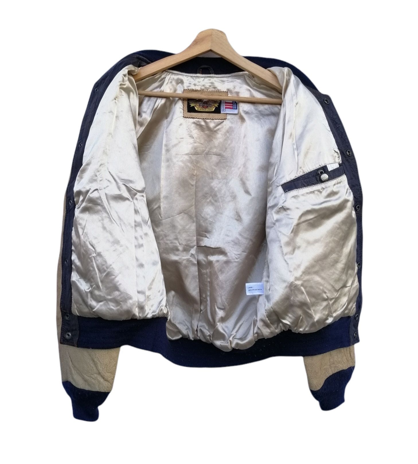 Harley Davidson × Vintage Vintage Harley Davidson Leather Varsity Jacket Size US S / EU 44-46 / 1 - 19 Thumbnail