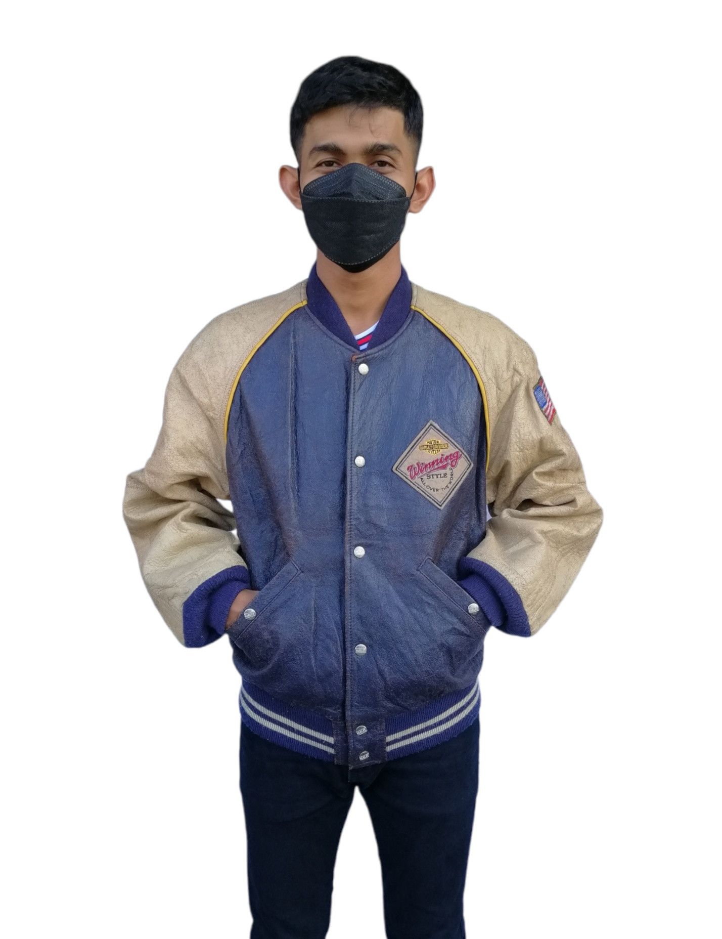 Harley Davidson × Vintage Vintage Harley Davidson Leather Varsity Jacket Size US S / EU 44-46 / 1 - 4 Thumbnail