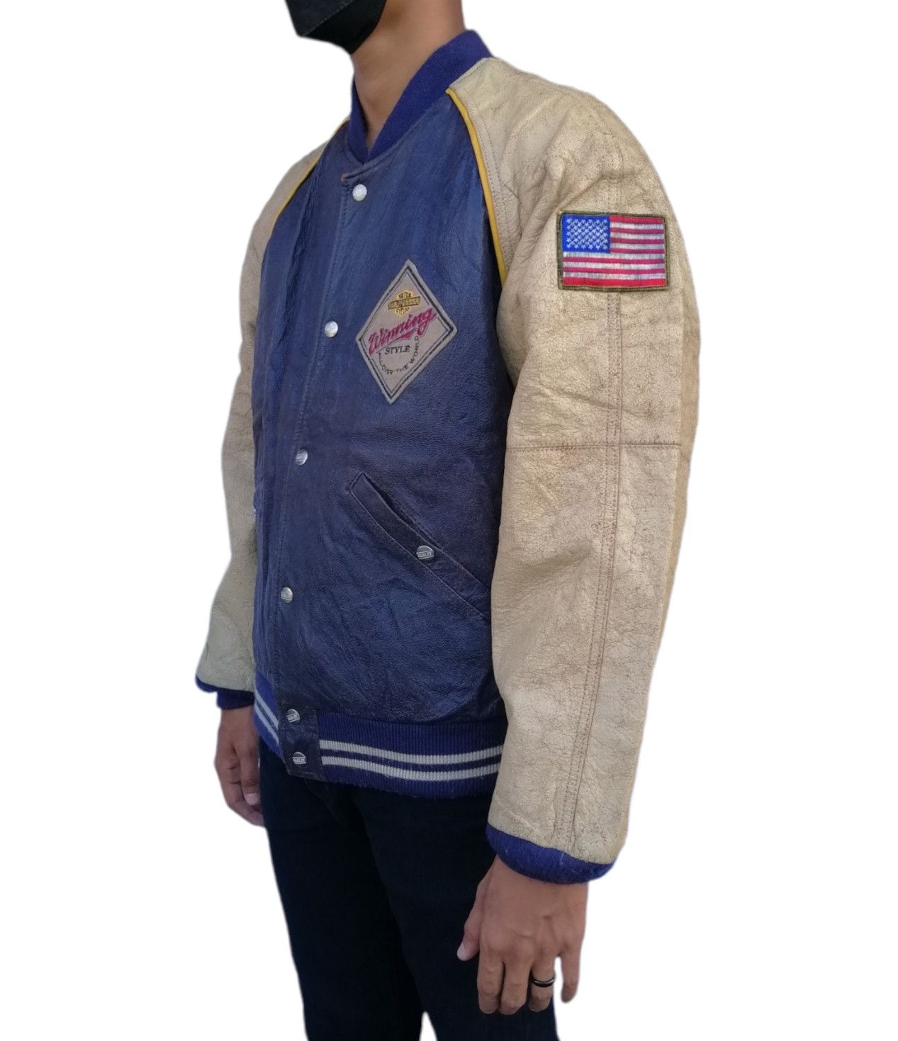 Harley Davidson × Vintage Vintage Harley Davidson Leather Varsity Jacket Size US S / EU 44-46 / 1 - 7 Thumbnail